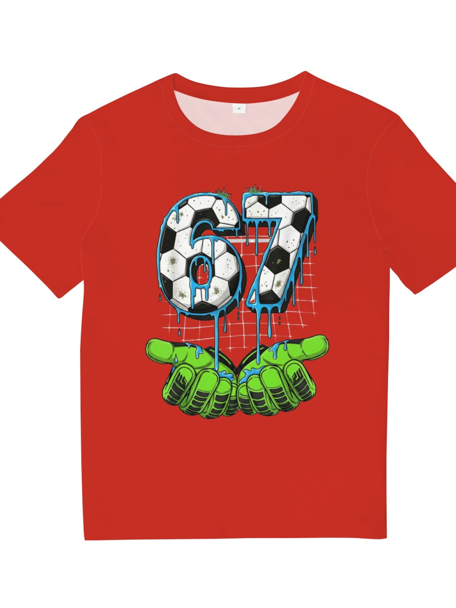 Urban Soccer Goalkeeper T-Shirt - Graffiti Drip Number 67 Men's Graphic Tee (9 Colors)