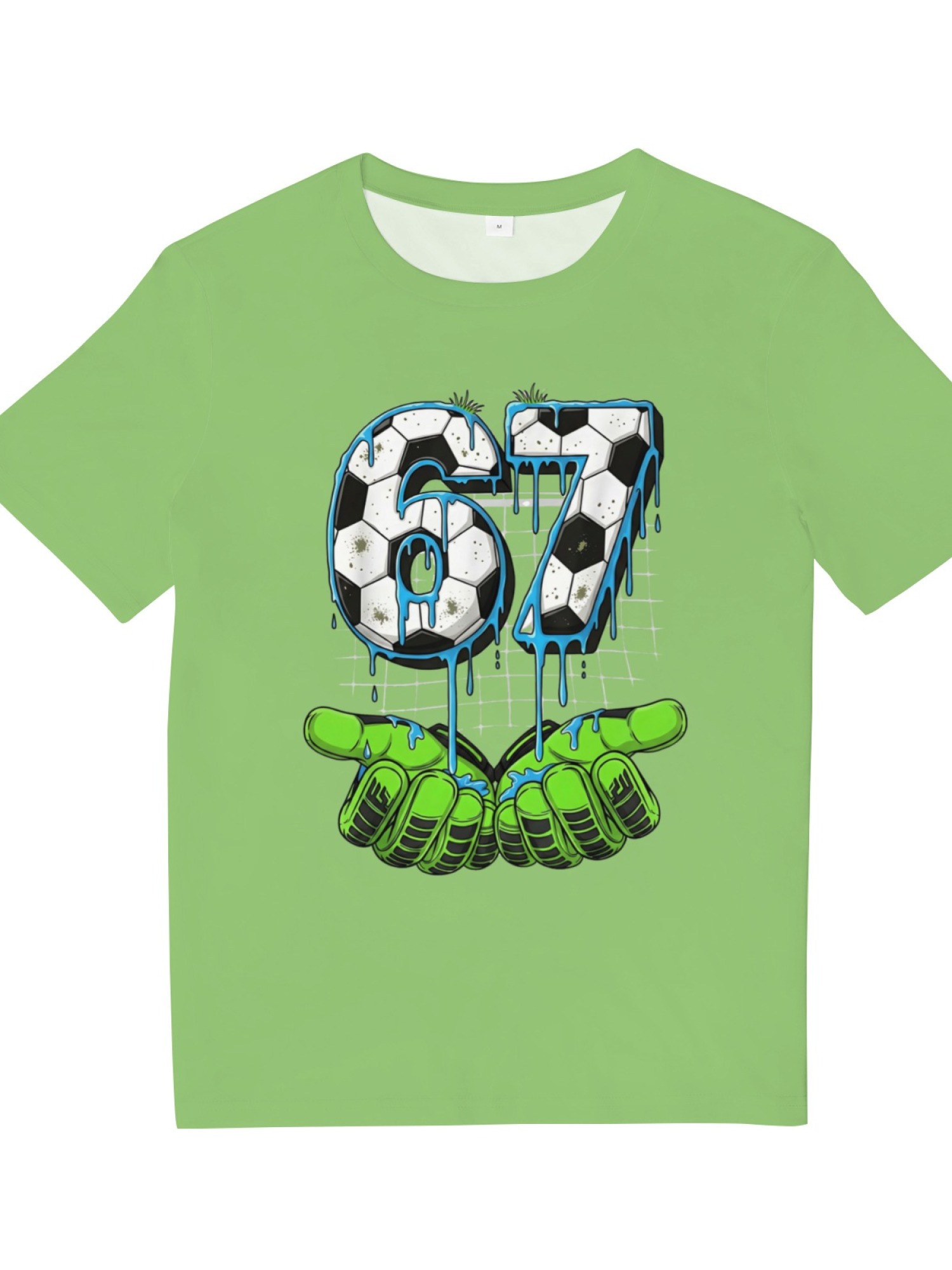 Urban Soccer Goalkeeper T-Shirt - Graffiti Drip Number 67 Men's Graphic Tee (9 Colors)