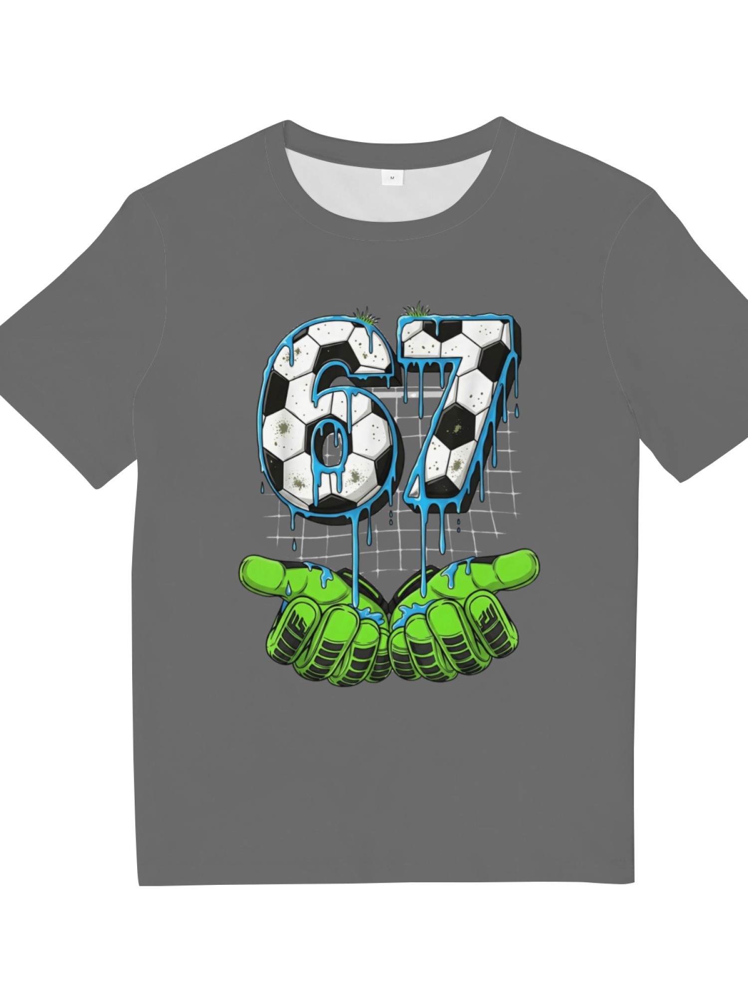 Urban Soccer Goalkeeper T-Shirt - Graffiti Drip Number 67 Men's Graphic Tee (9 Colors)