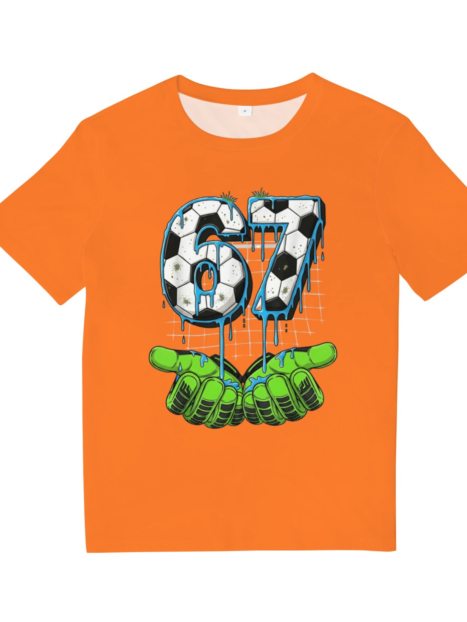 Urban Soccer Goalkeeper T-Shirt - Graffiti Drip Number 67 Men's Graphic Tee (9 Colors)