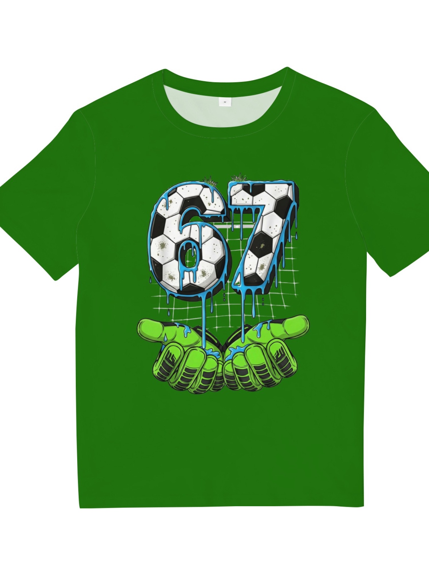 Urban Soccer Goalkeeper T-Shirt - Graffiti Drip Number 67 Men's Graphic Tee (9 Colors)