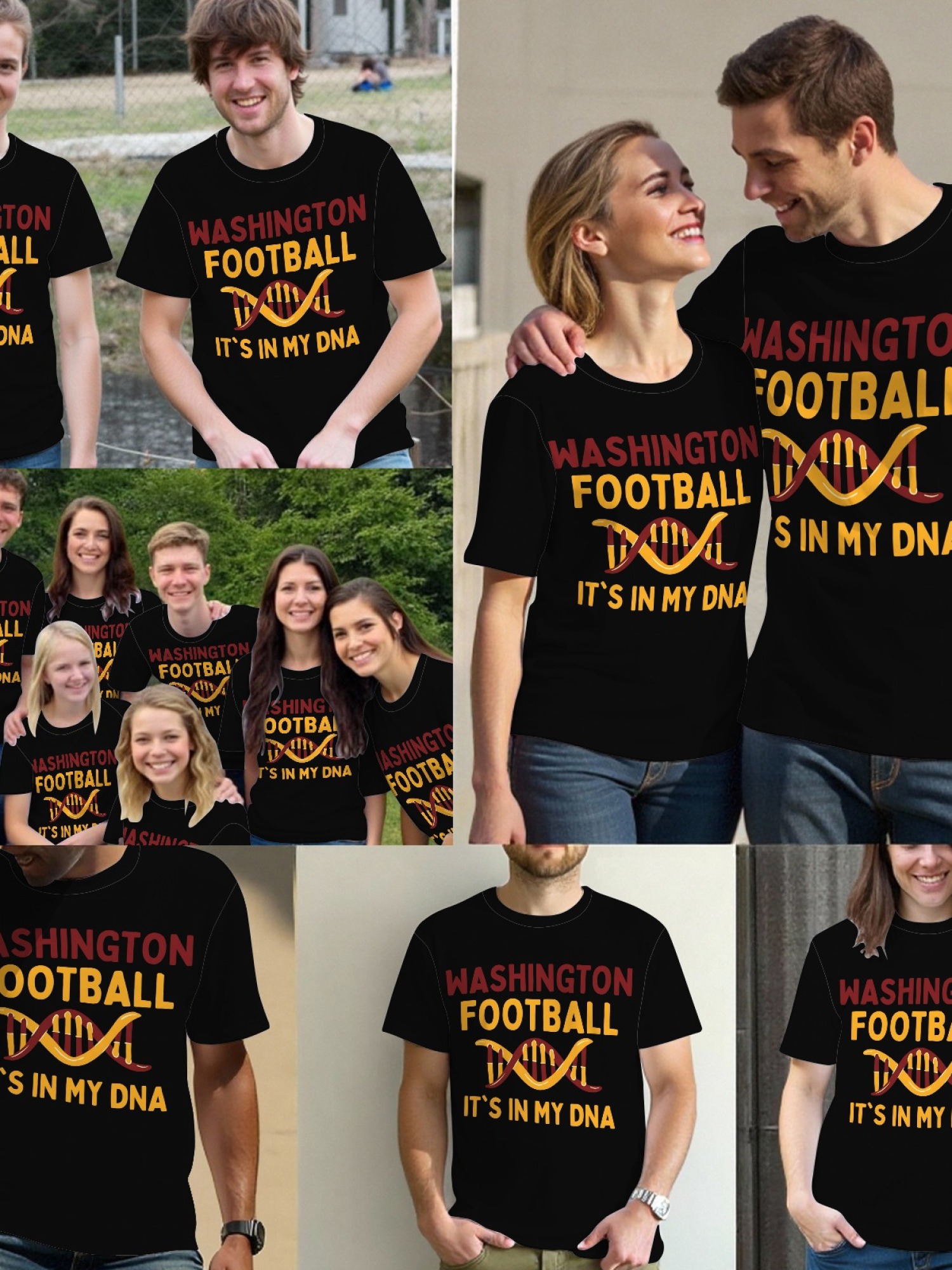 Washington Football It's In My DNA Men’s Premium Cotton T-Shirt - Burgundy & Gold