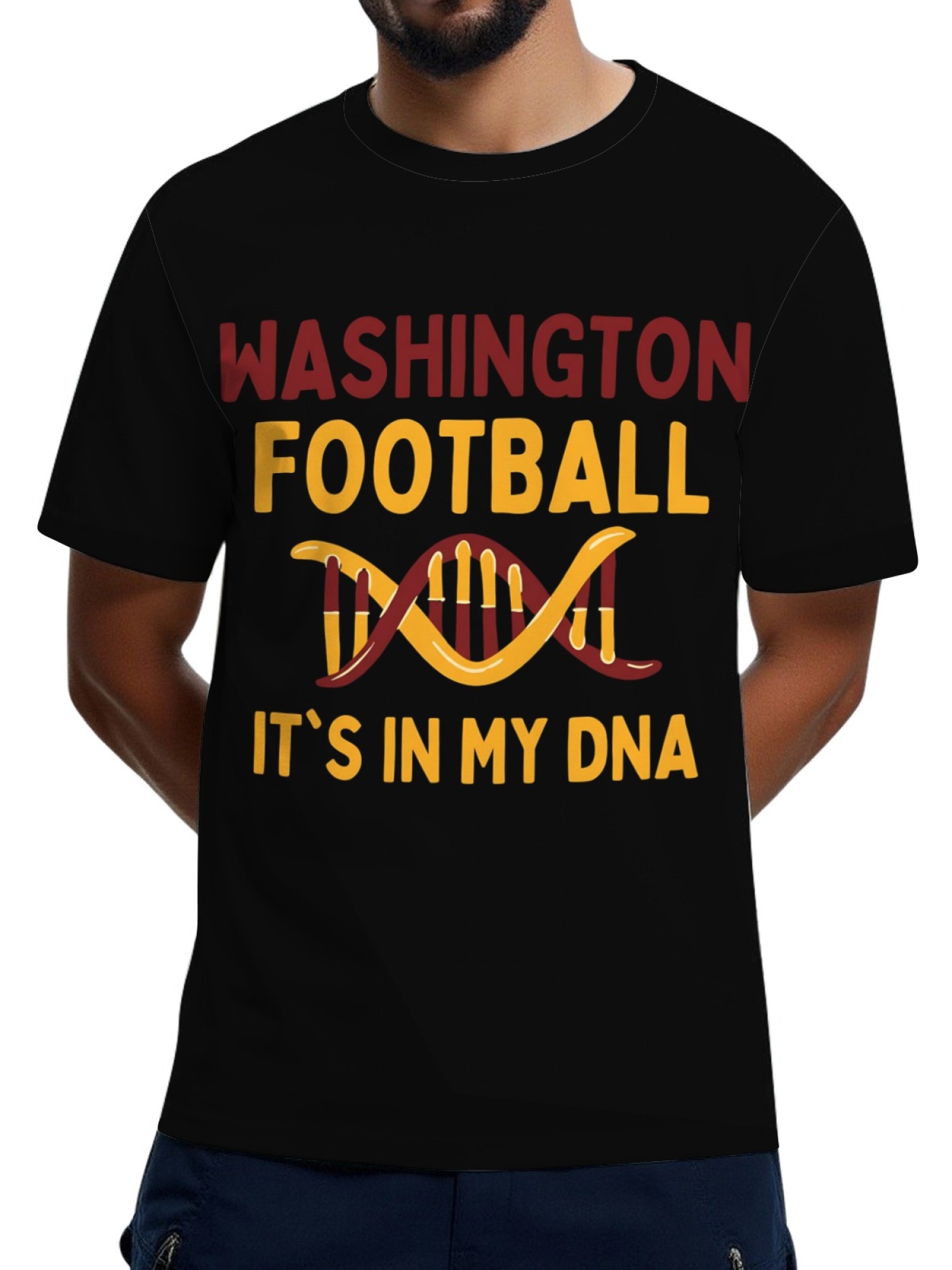 Washington Football It's In My DNA Men’s Premium Cotton T-Shirt - Burgundy & Gold