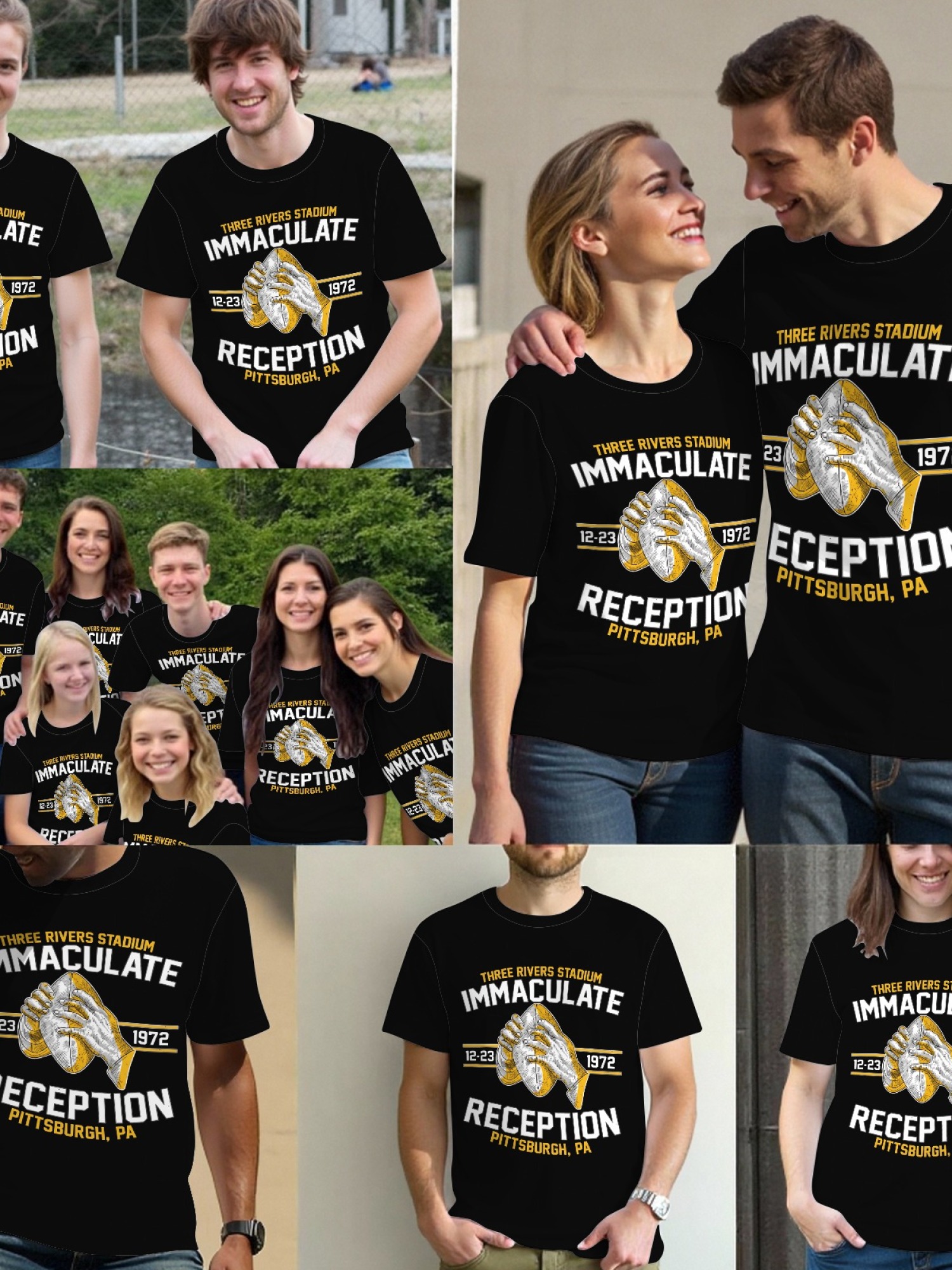 Immaculate Reception 1972 Vintage Pittsburgh Football T-Shirt - Three Rivers Stadium Commemorative Tee