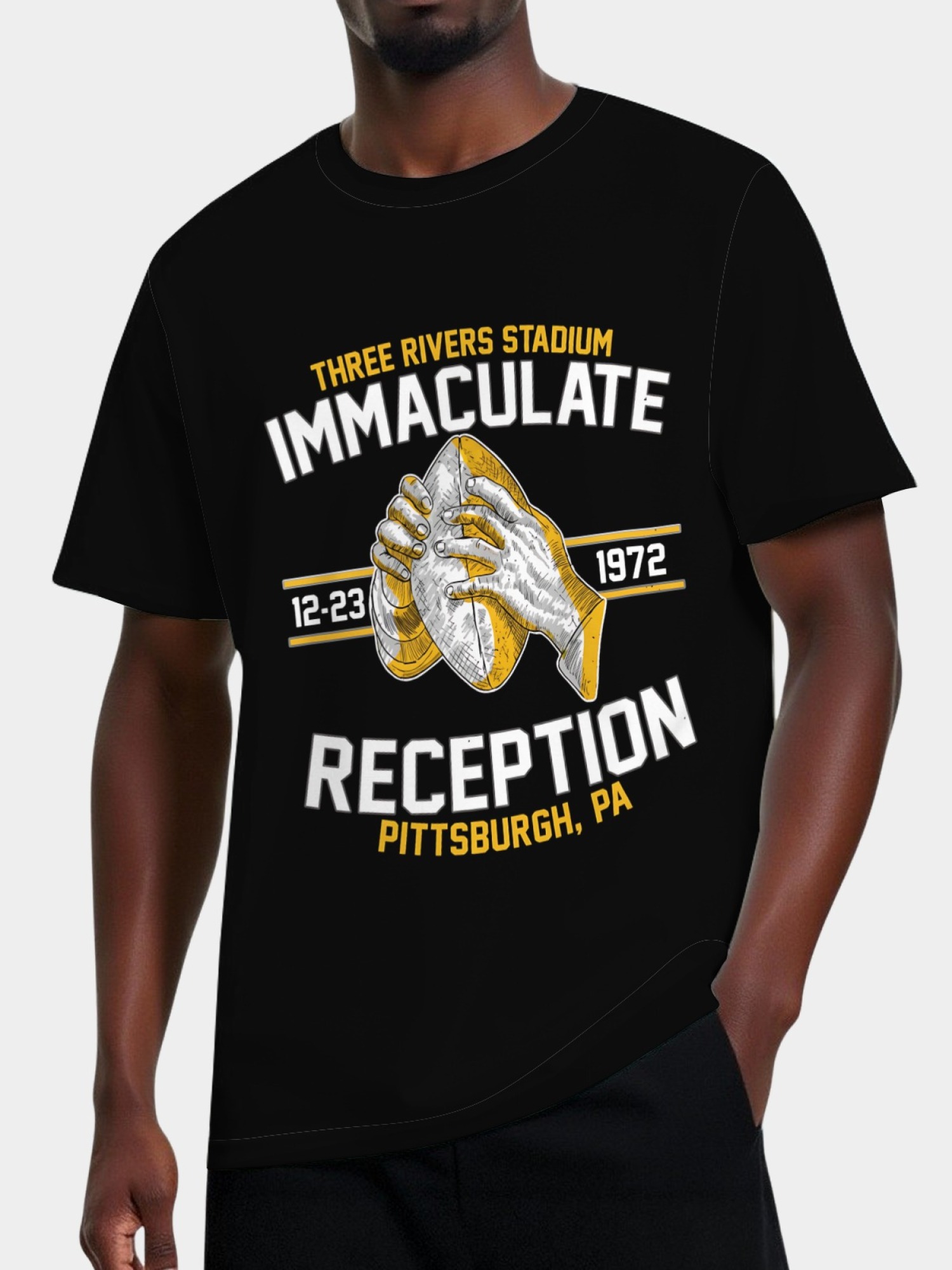 Immaculate Reception 1972 Vintage Pittsburgh Football T-Shirt - Three Rivers Stadium Commemorative Tee