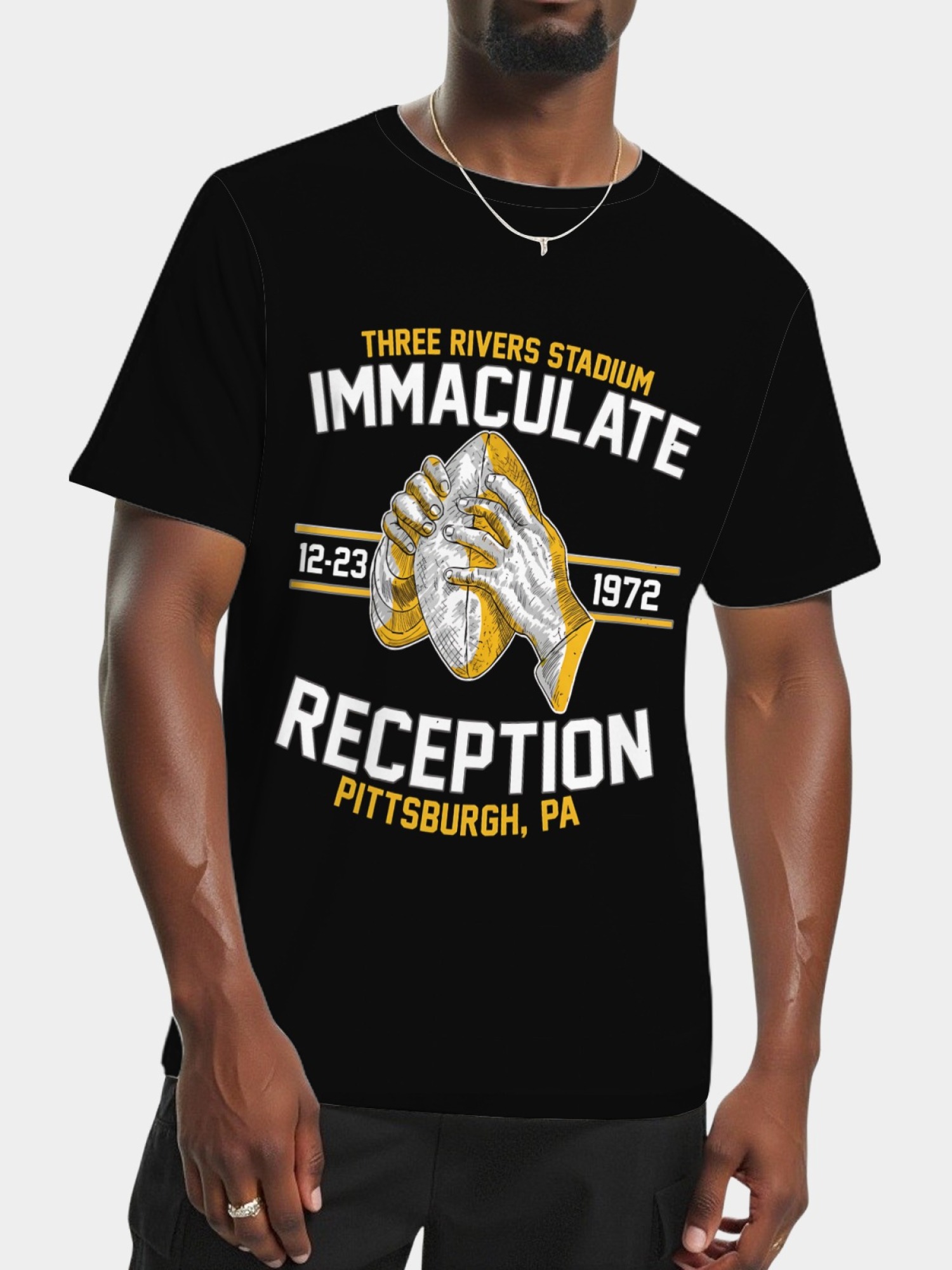 Immaculate Reception 1972 Vintage Pittsburgh Football T-Shirt - Three Rivers Stadium Commemorative Tee