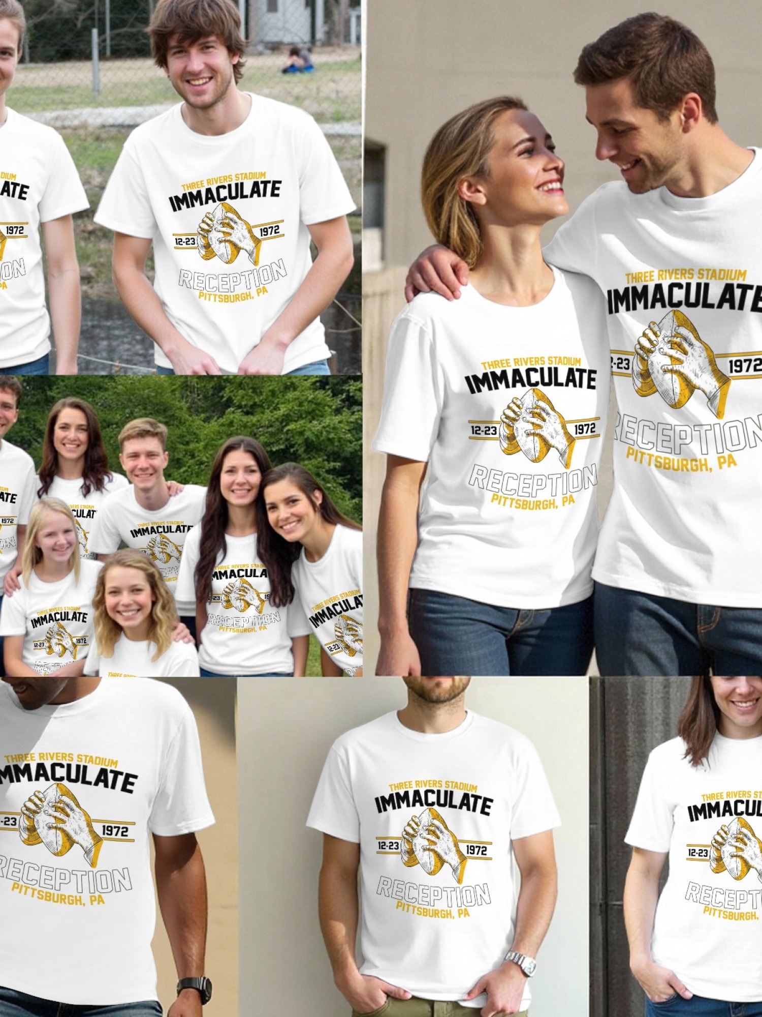 Immaculate Reception 1972 Vintage Pittsburgh Football T-Shirt - Three Rivers Stadium Commemorative Tee