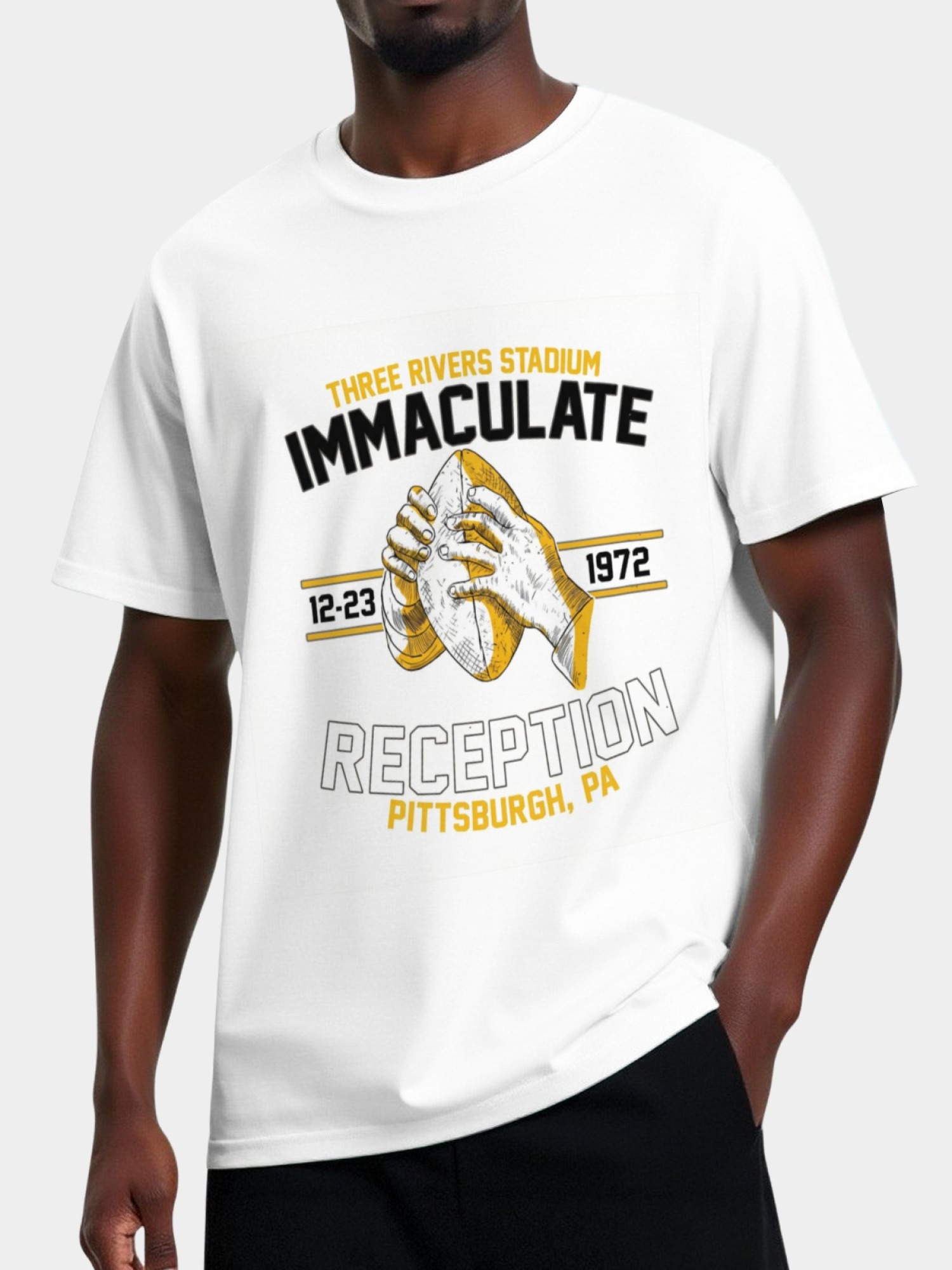 Immaculate Reception 1972 Vintage Pittsburgh Football T-Shirt - Three Rivers Stadium Commemorative Tee