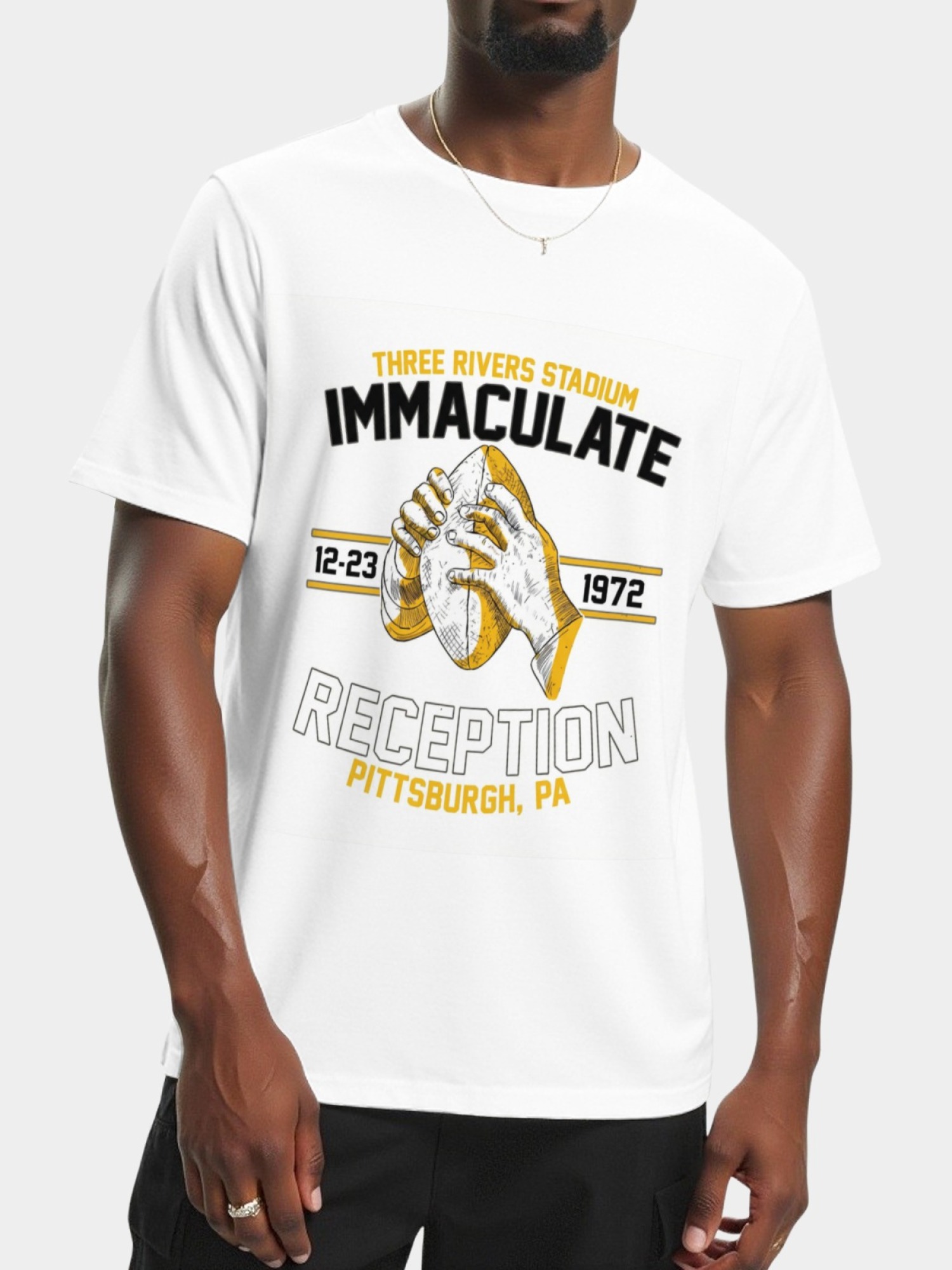 Immaculate Reception 1972 Vintage Pittsburgh Football T-Shirt - Three Rivers Stadium Commemorative Tee
