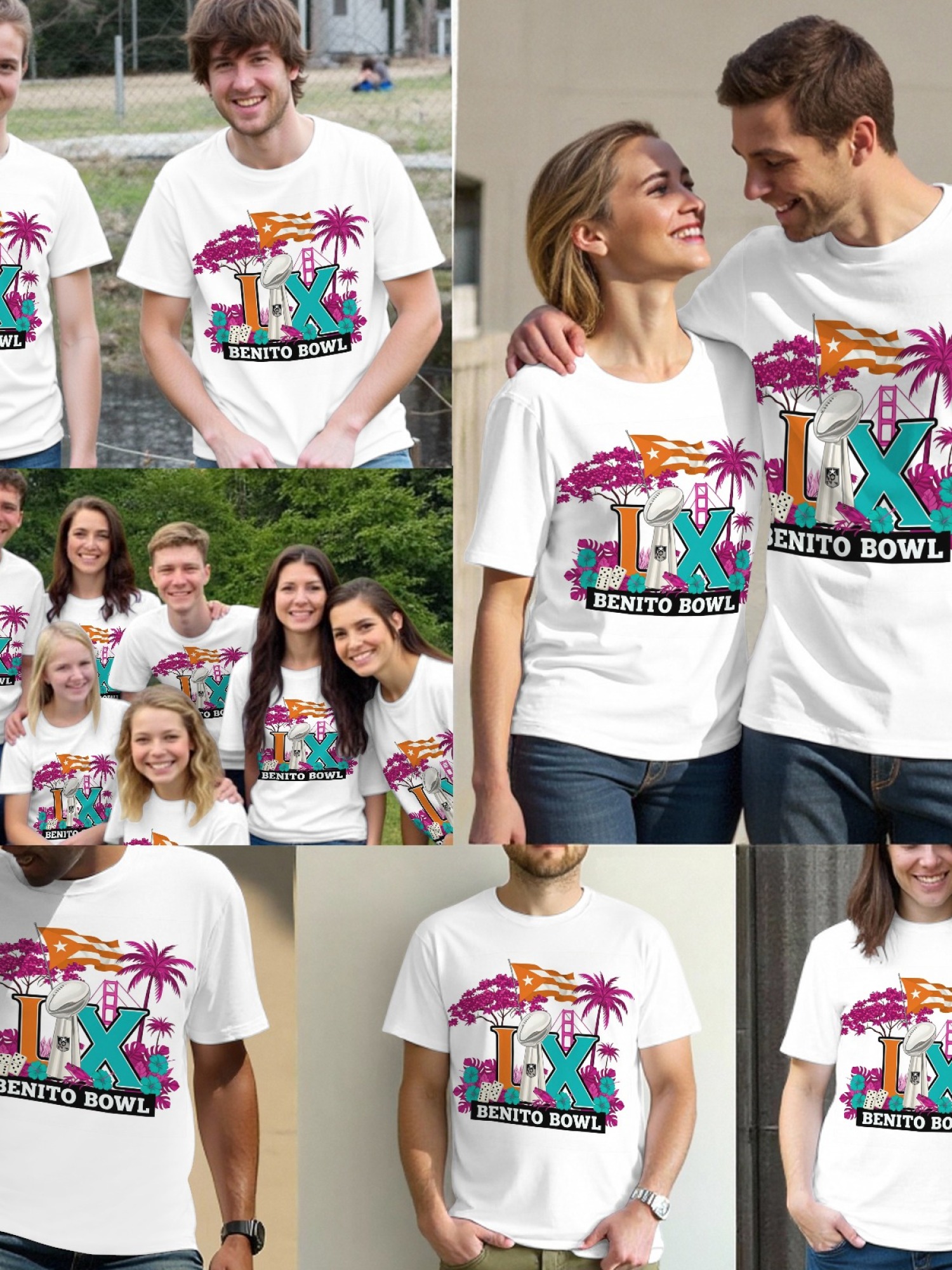 Benito Bowl LX Puerto Rico Graphic T-Shirt - Premium Cotton Football Fan Tee - Black