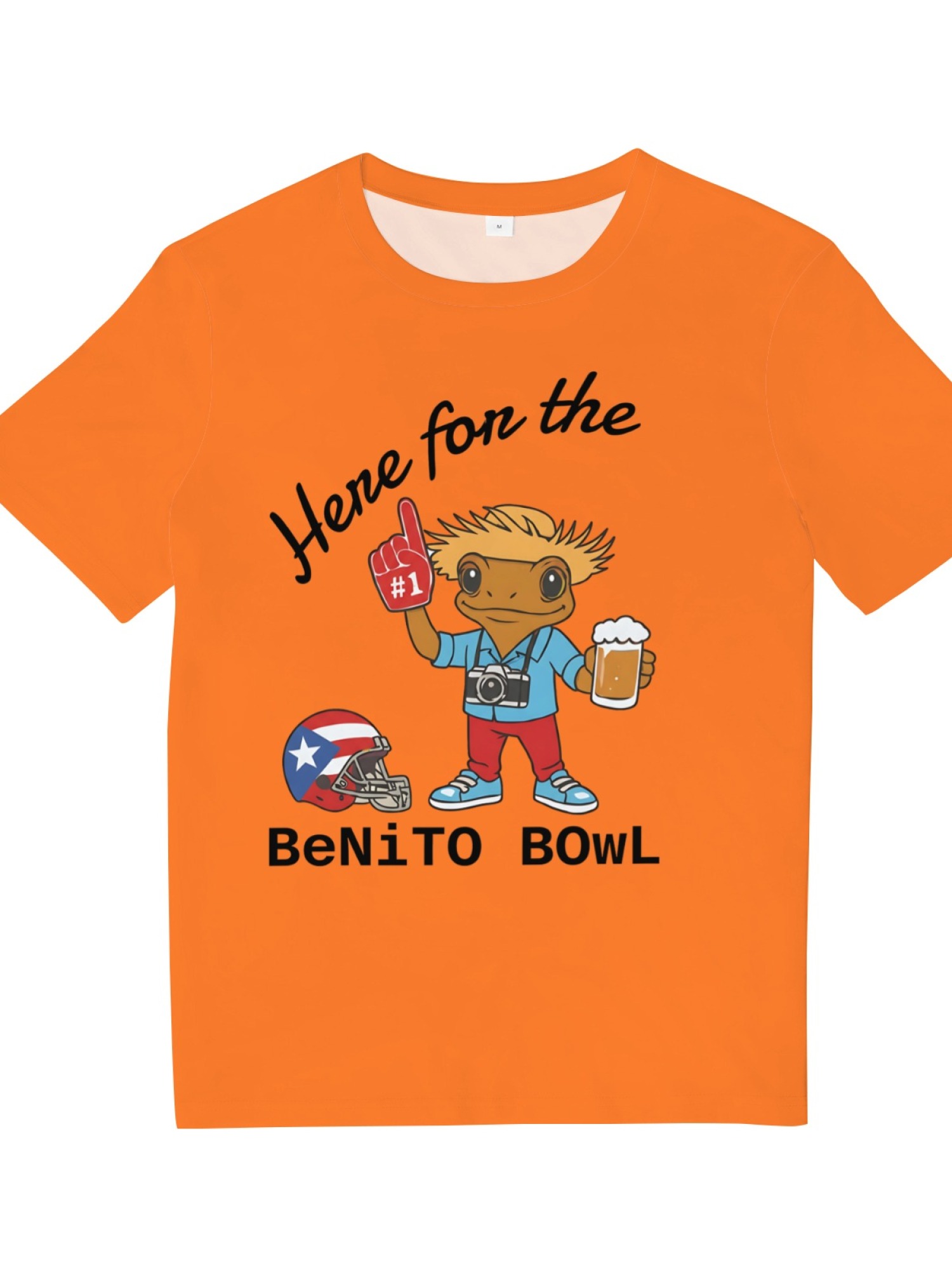 "Here For The BeNiTO BOWL" Funny Coquí T-Shirt - Puerto Rico Football Graphic Tee