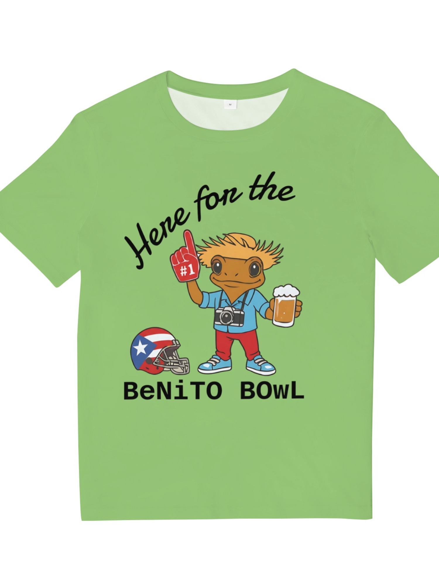 "Here For The BeNiTO BOWL" Funny Coquí T-Shirt - Puerto Rico Football Graphic Tee