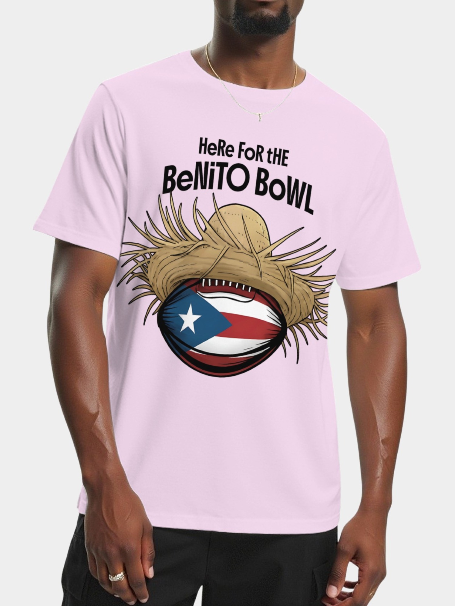 Benito Bowl T-Shirt - Puerto Rico Football Straw Hat Graphic Tee
