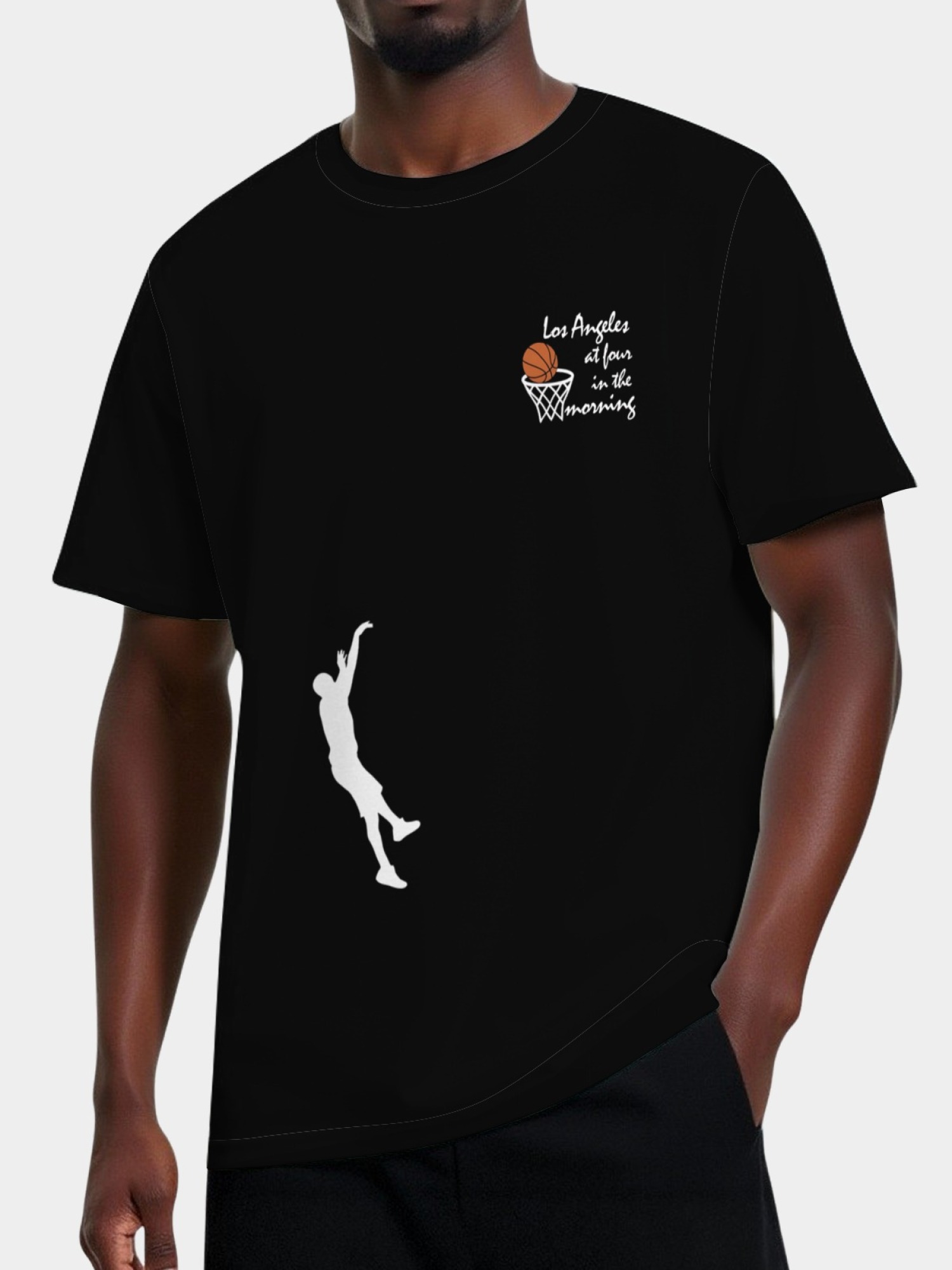 Mamba Mentality "Los Angeles at Four in the Morning" Basketball Graphic T-Shirt - Men's Cotton Tee