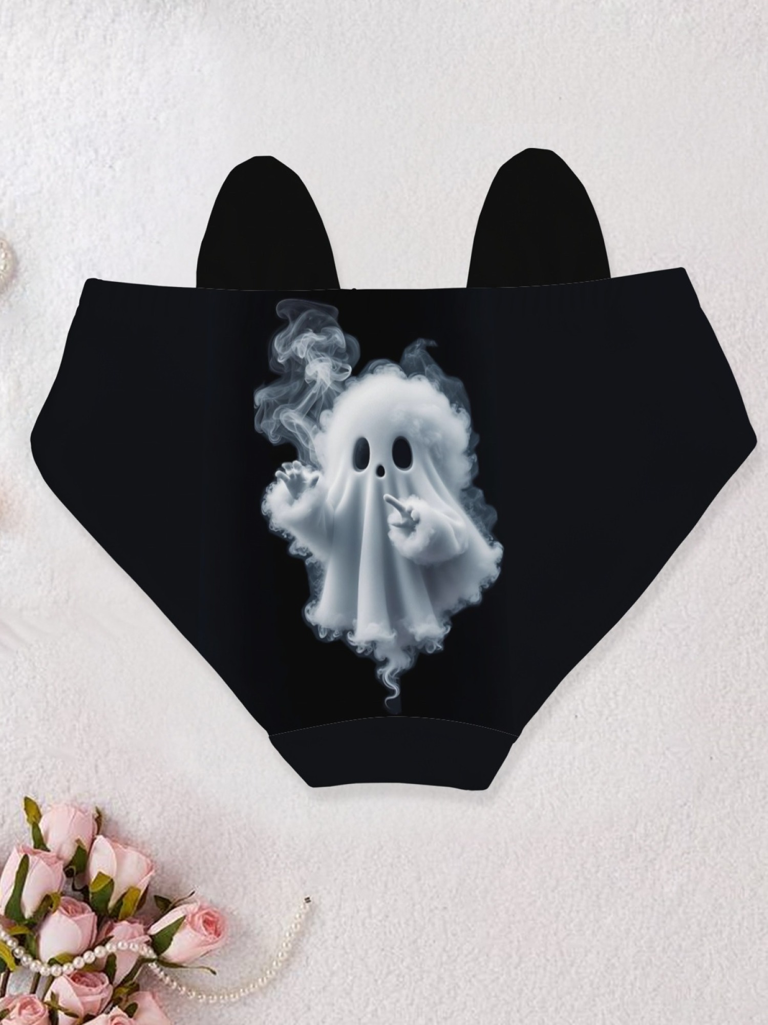 Spooky Aesthetic Smoke Ghost Print Women's Briefs - Cute Gothic Lingerie