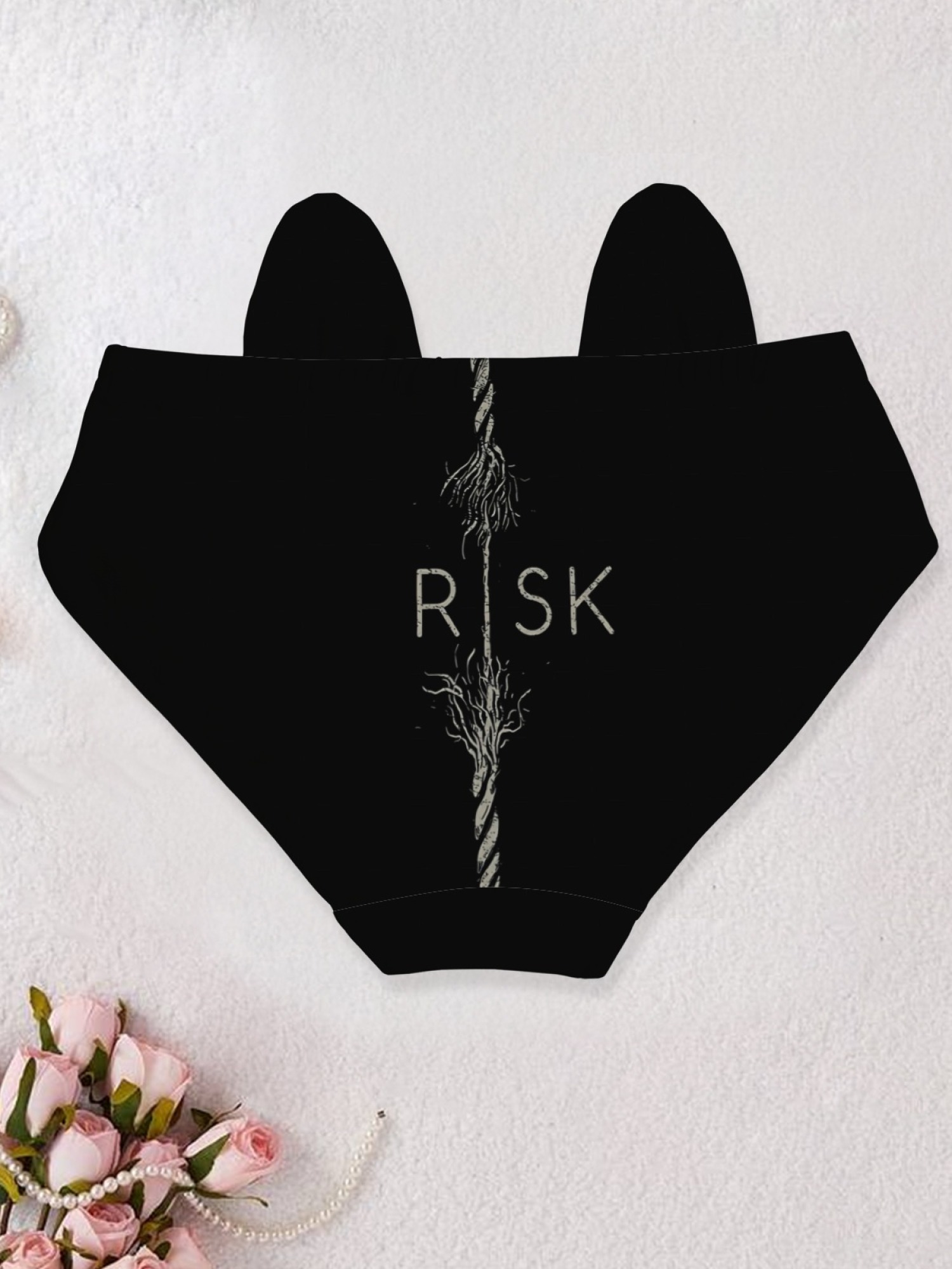 Women's Edgy "RISK" Graphic Print Panties - High Cut Streetwear Underwear