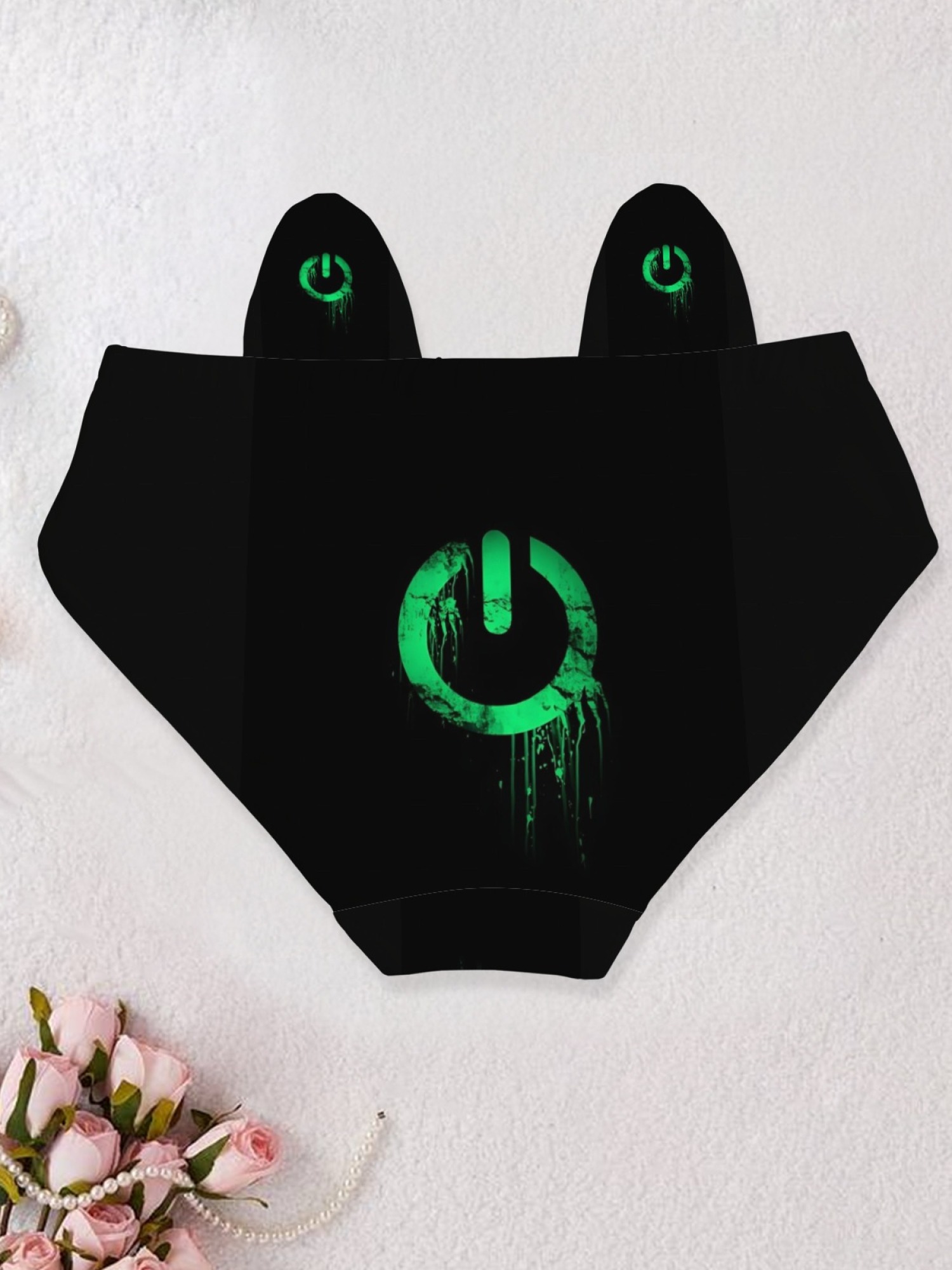 Gaming Power Symbol Print Women's Bikini Panties - Glow Effect Tech Style Underwear
