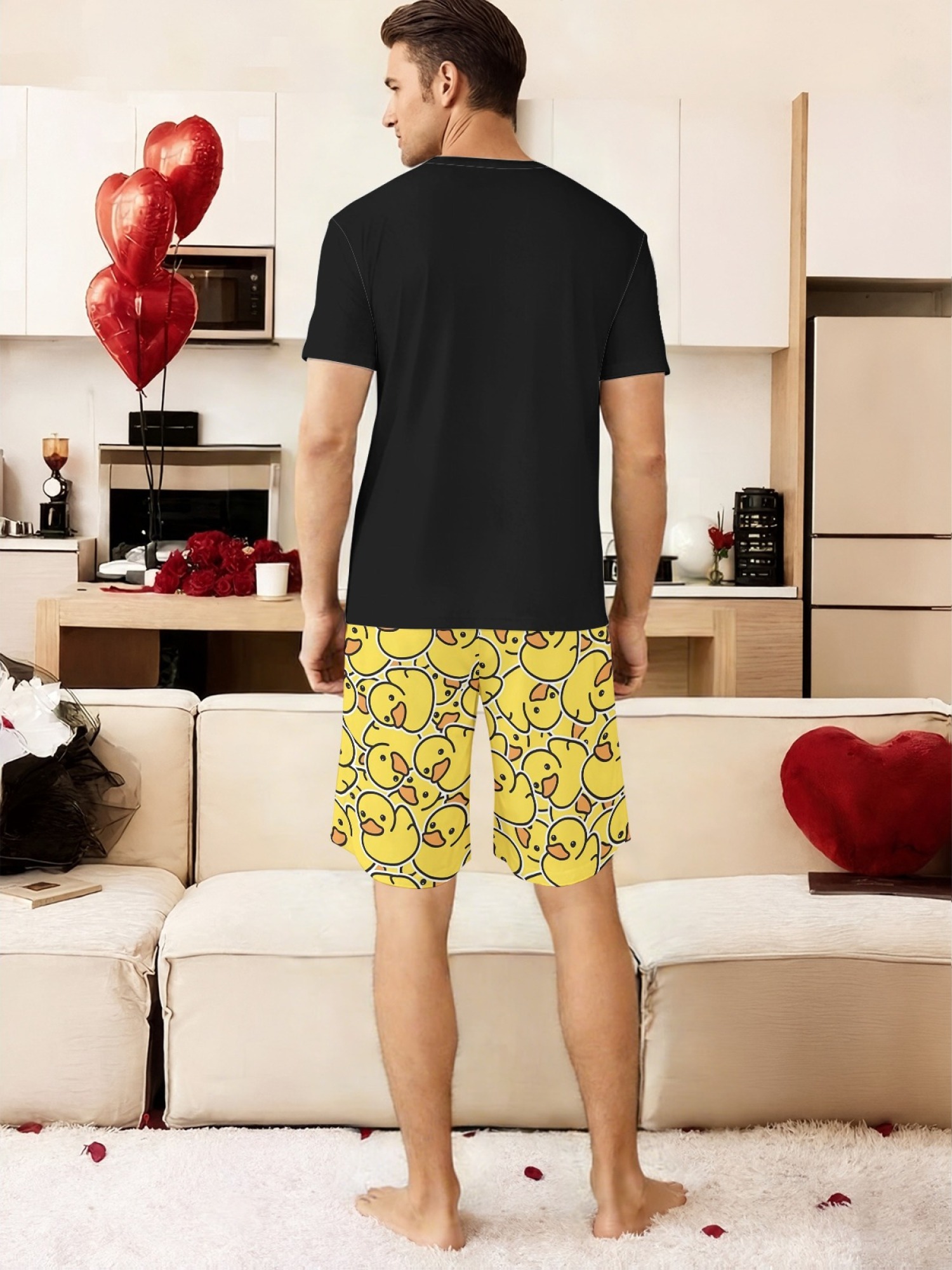 "I Don't Give a Duck" Matching Couple Outfit | Funny Summer T-Shirt & Shorts Set