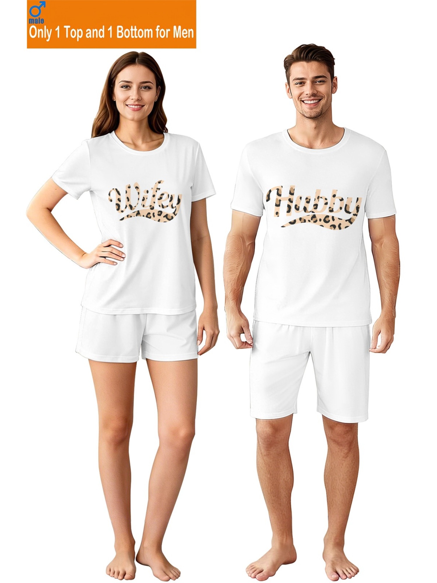 "Hubby & Wifey" Leopard Print Matching Couples Set | Wedding & Anniversary Outfit
