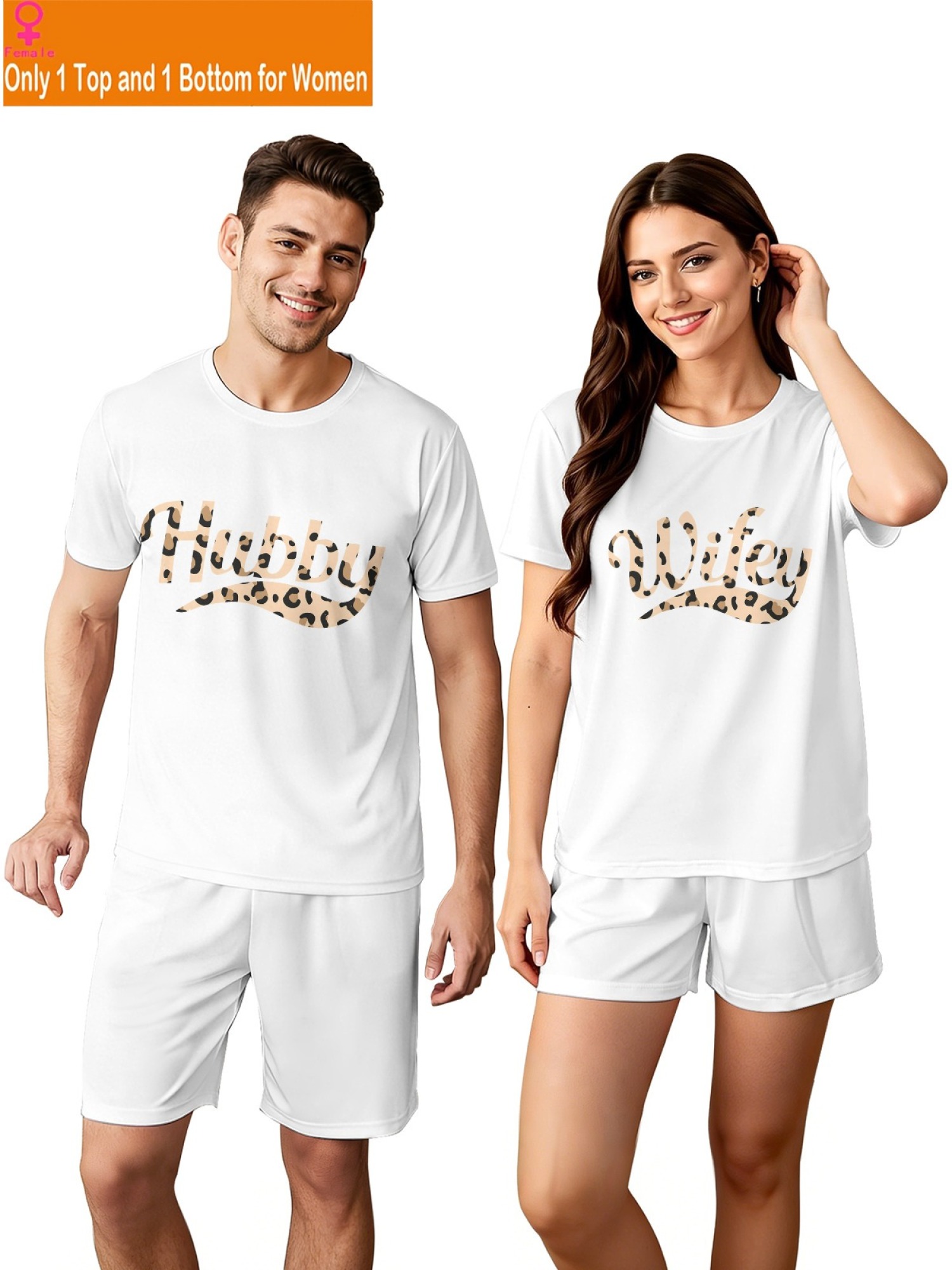 "Hubby & Wifey" Leopard Print Matching Couples Set | Wedding & Anniversary Outfit