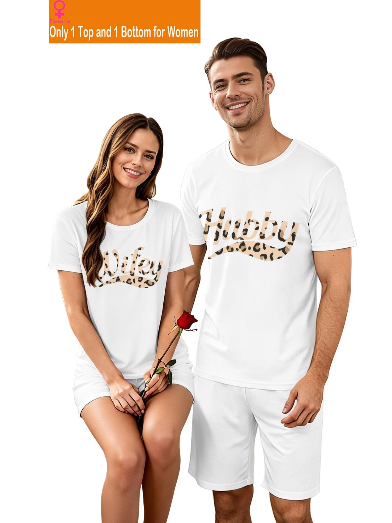 "Hubby & Wifey" Leopard Print Matching Couples Set | Wedding & Anniversary Outfit