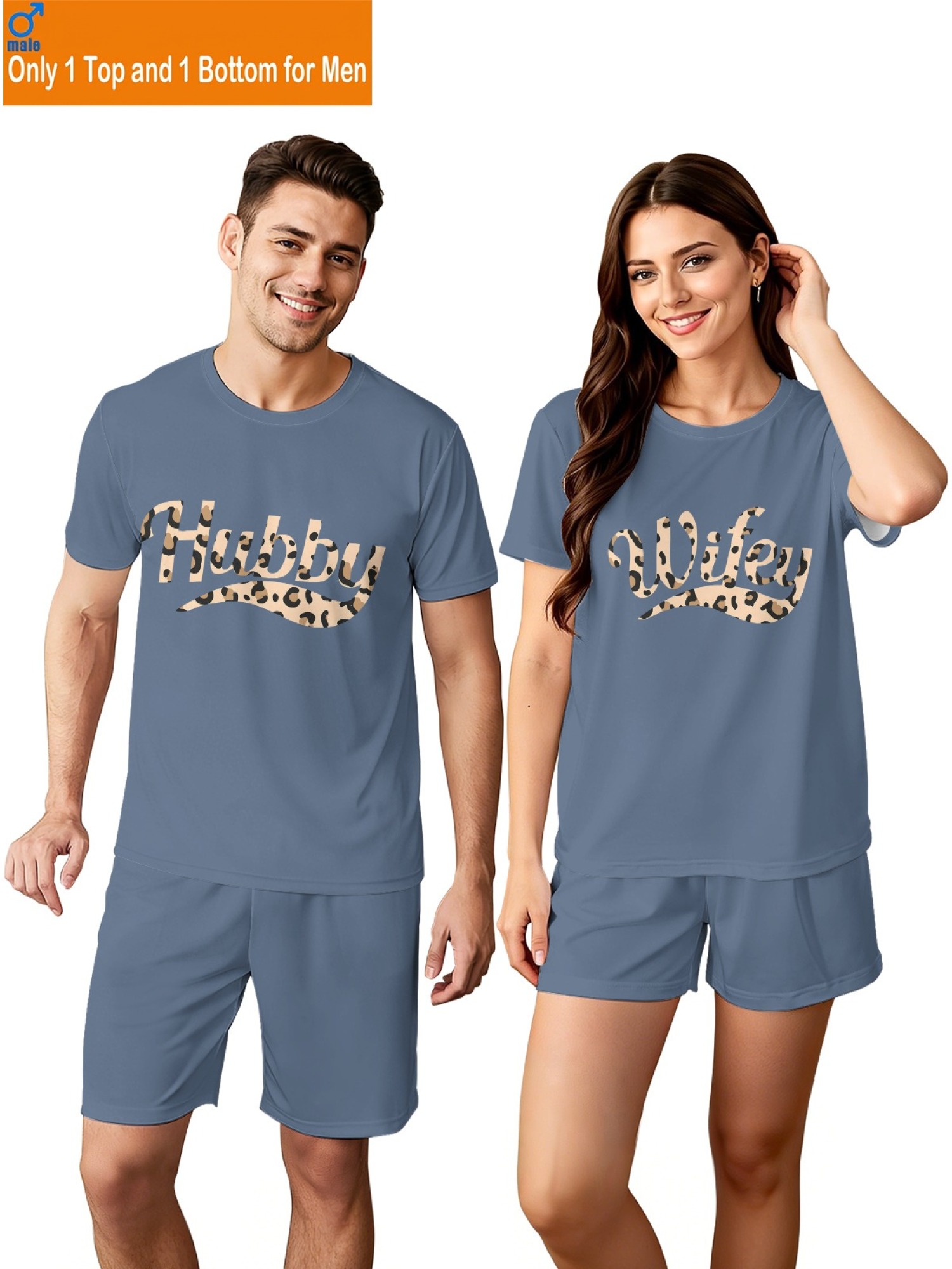 "Hubby & Wifey" Leopard Print Matching Couples Set | Wedding & Anniversary Outfit
