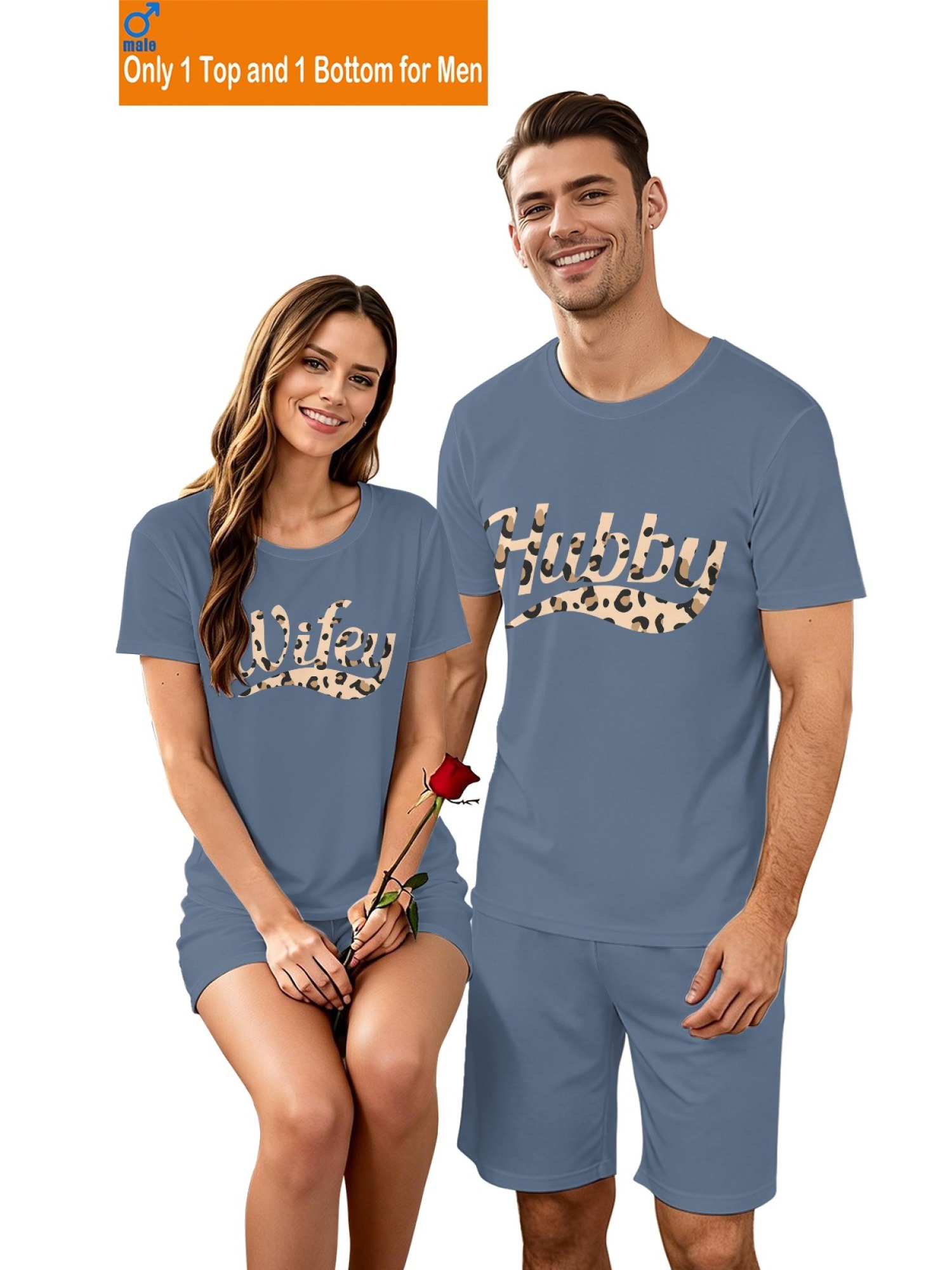 "Hubby & Wifey" Leopard Print Matching Couples Set | Wedding & Anniversary Outfit