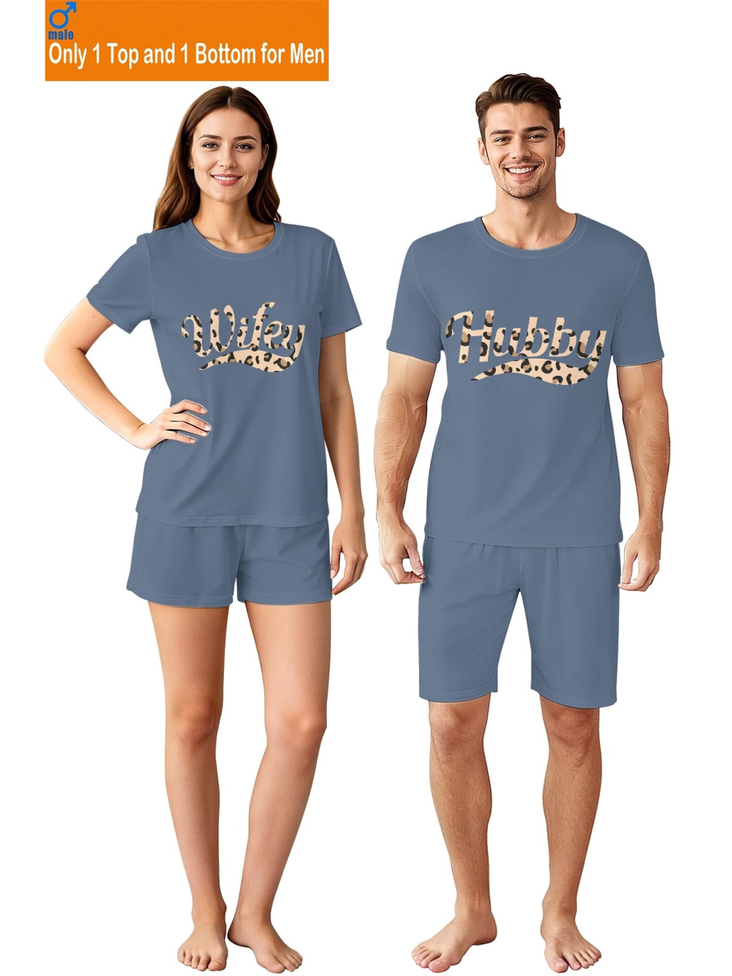 "Hubby & Wifey" Leopard Print Matching Couples Set | Wedding & Anniversary Outfit