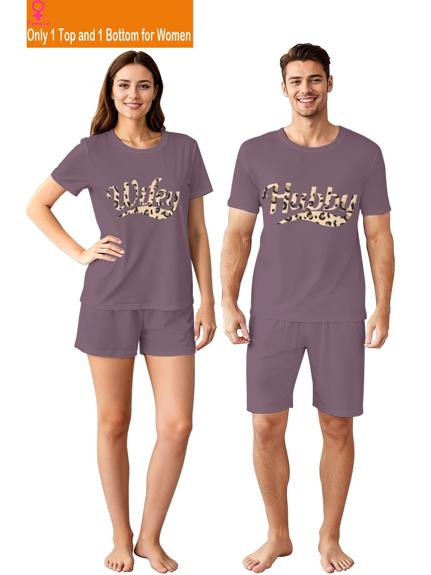 "Hubby & Wifey" Leopard Print Matching Couples Set | Wedding & Anniversary Outfit