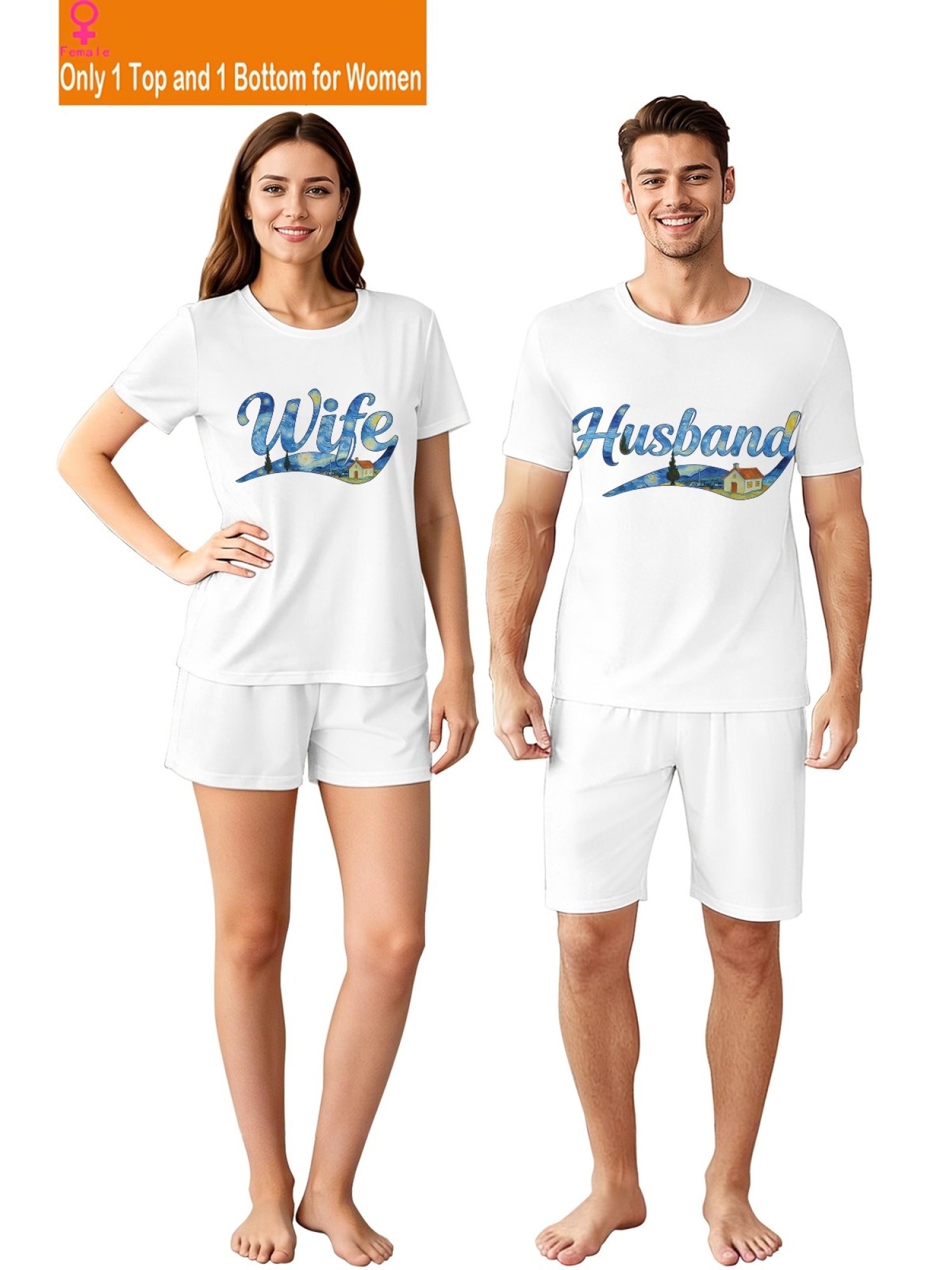 "Starry Night" Husband & Wife Matching Couples Set | Van Gogh Art Print Summer Outfit