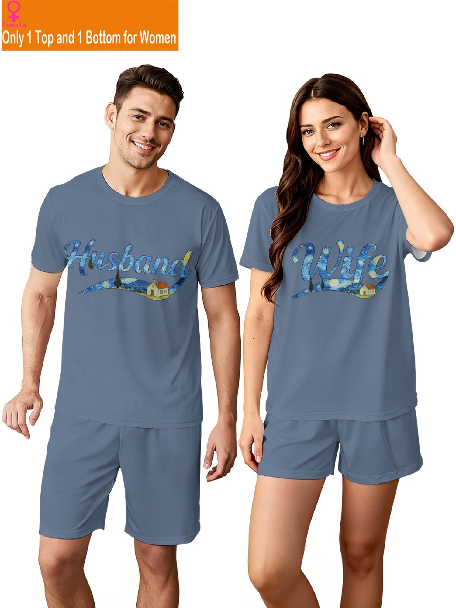 "Starry Night" Husband & Wife Matching Couples Set | Van Gogh Art Print Summer Outfit