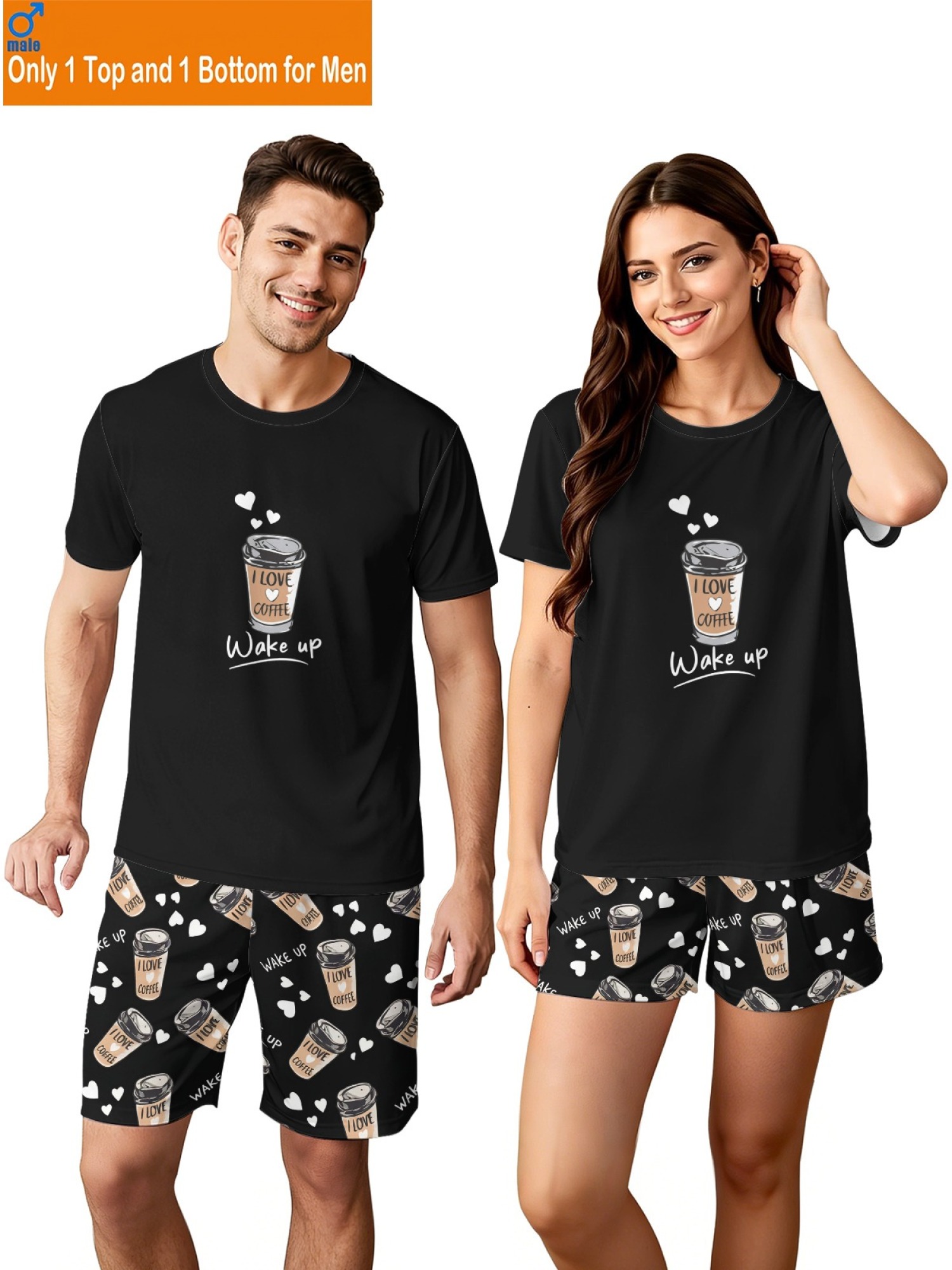 "Love & Lifestyle" Matching Couple Outfit – T-Shirt & Shorts Summer Collection