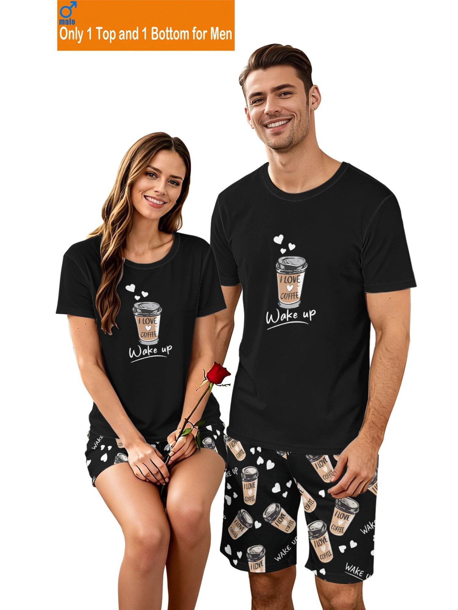 "Love & Lifestyle" Matching Couple Outfit – T-Shirt & Shorts Summer Collection