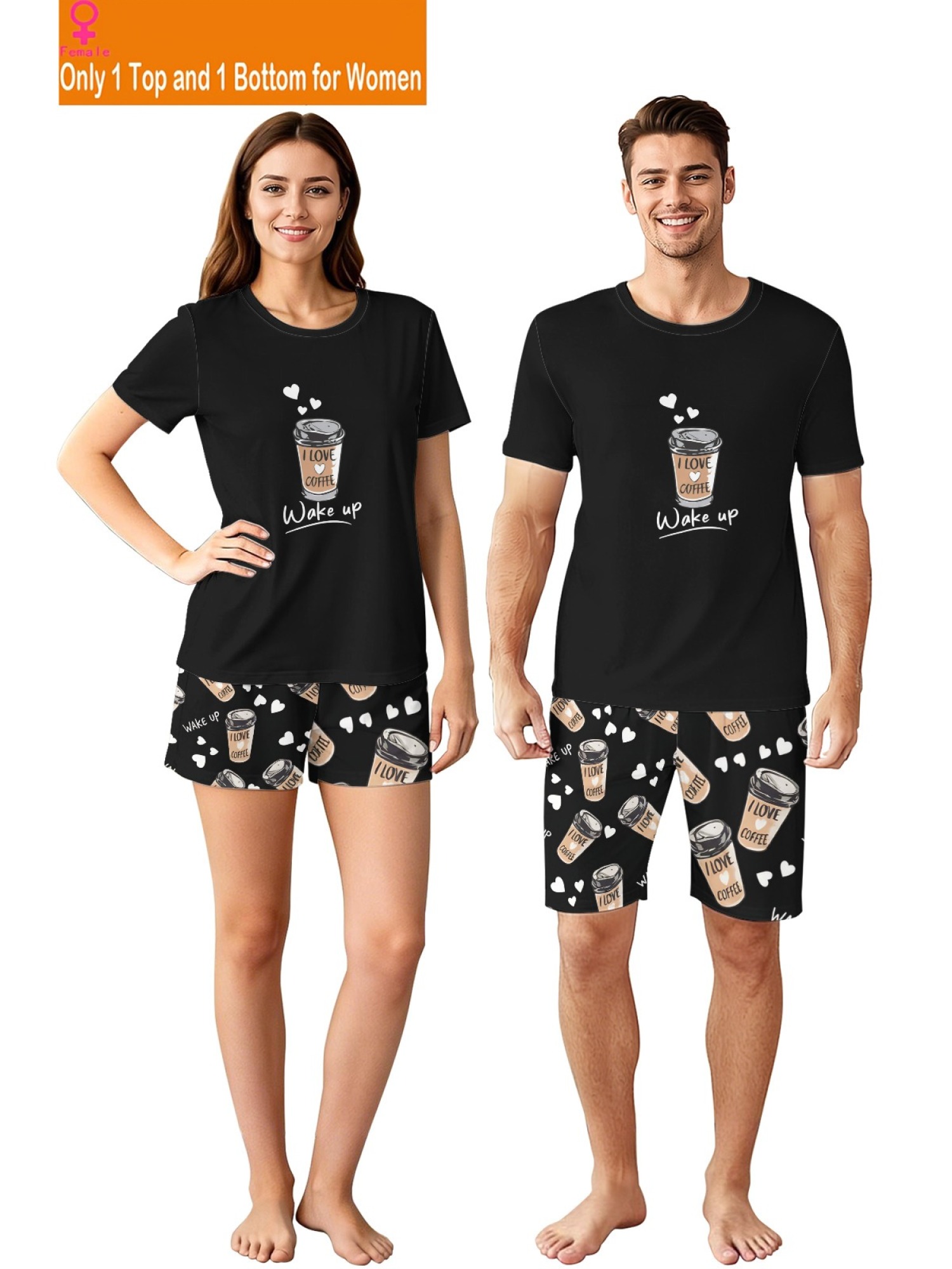 "Love & Lifestyle" Matching Couple Outfit – T-Shirt & Shorts Summer Collection