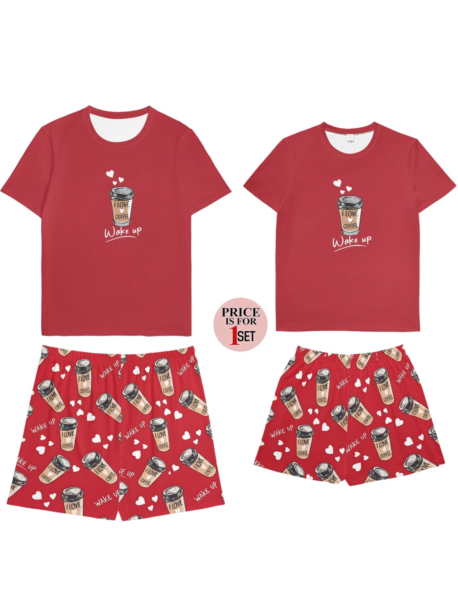 "Love & Lifestyle" Matching Couple Outfit – T-Shirt & Shorts Summer Collection