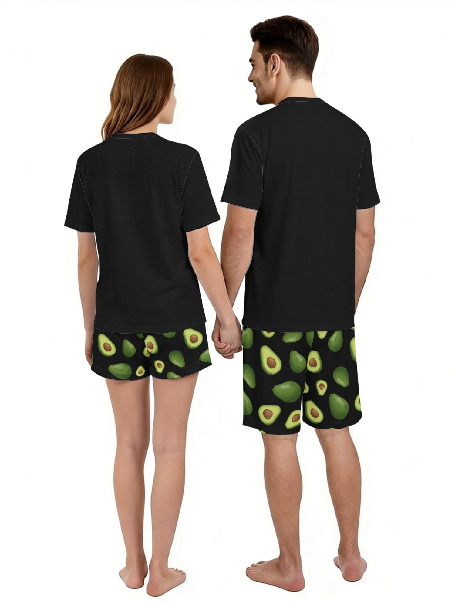 Trendy Avocado Graphic Couple Matching Set - Summer Unisex T-Shirt & Shorts Casual Streetwear Outfits