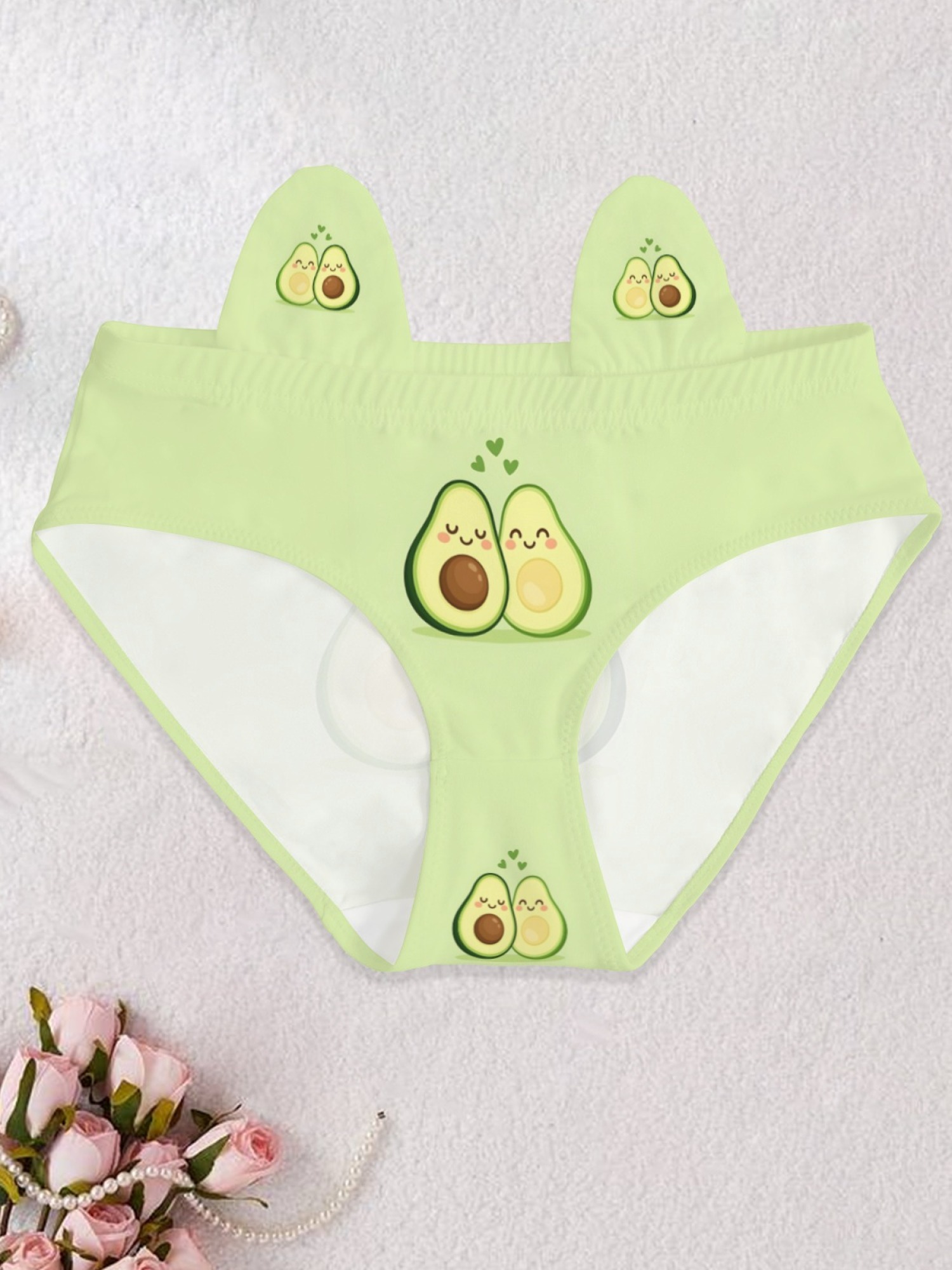 Cute Avocado Print Seamless Panties for Women - Soft Breathable Cotton Blend Underwear