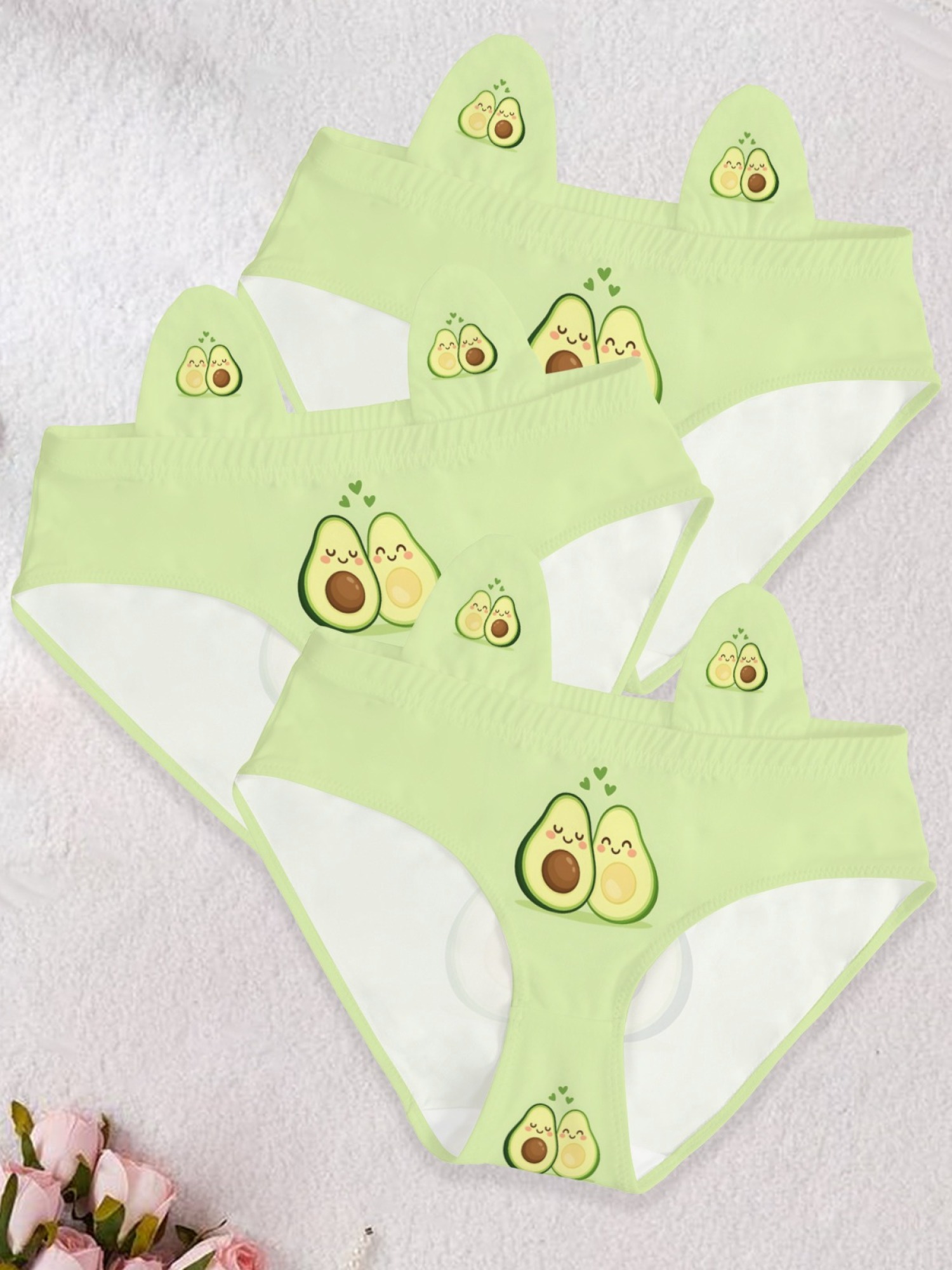 Cute Avocado Print Seamless Panties for Women - Soft Breathable Cotton Blend Underwear