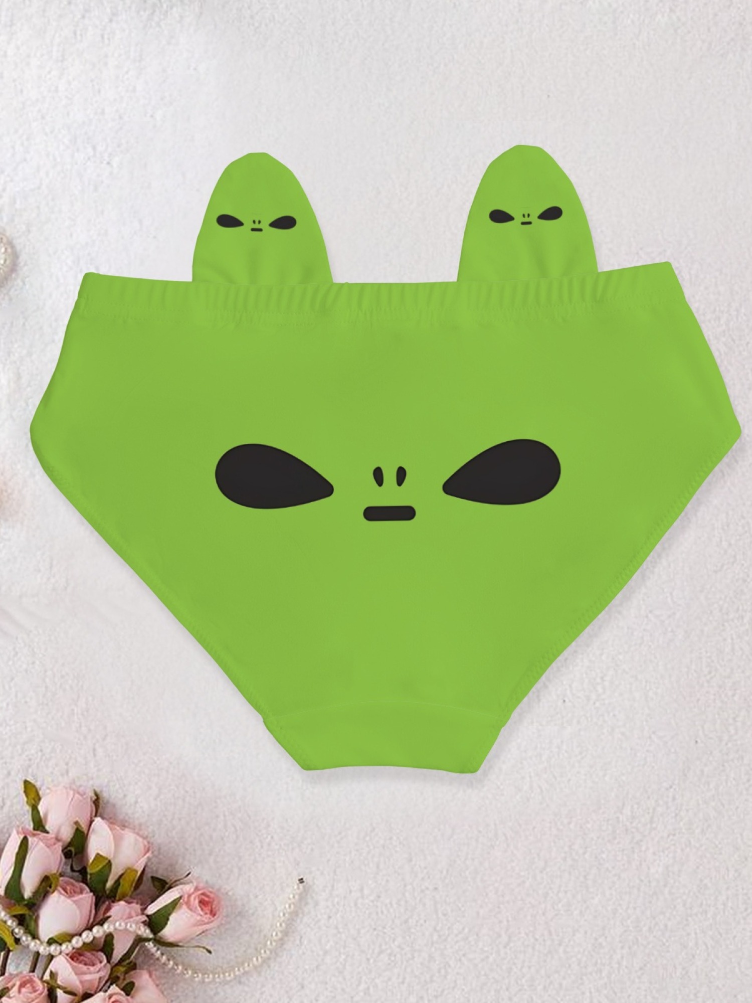 Alien Face Graphic Print Women's Cheeky Panties - Fun Novelty Breathable Briefs