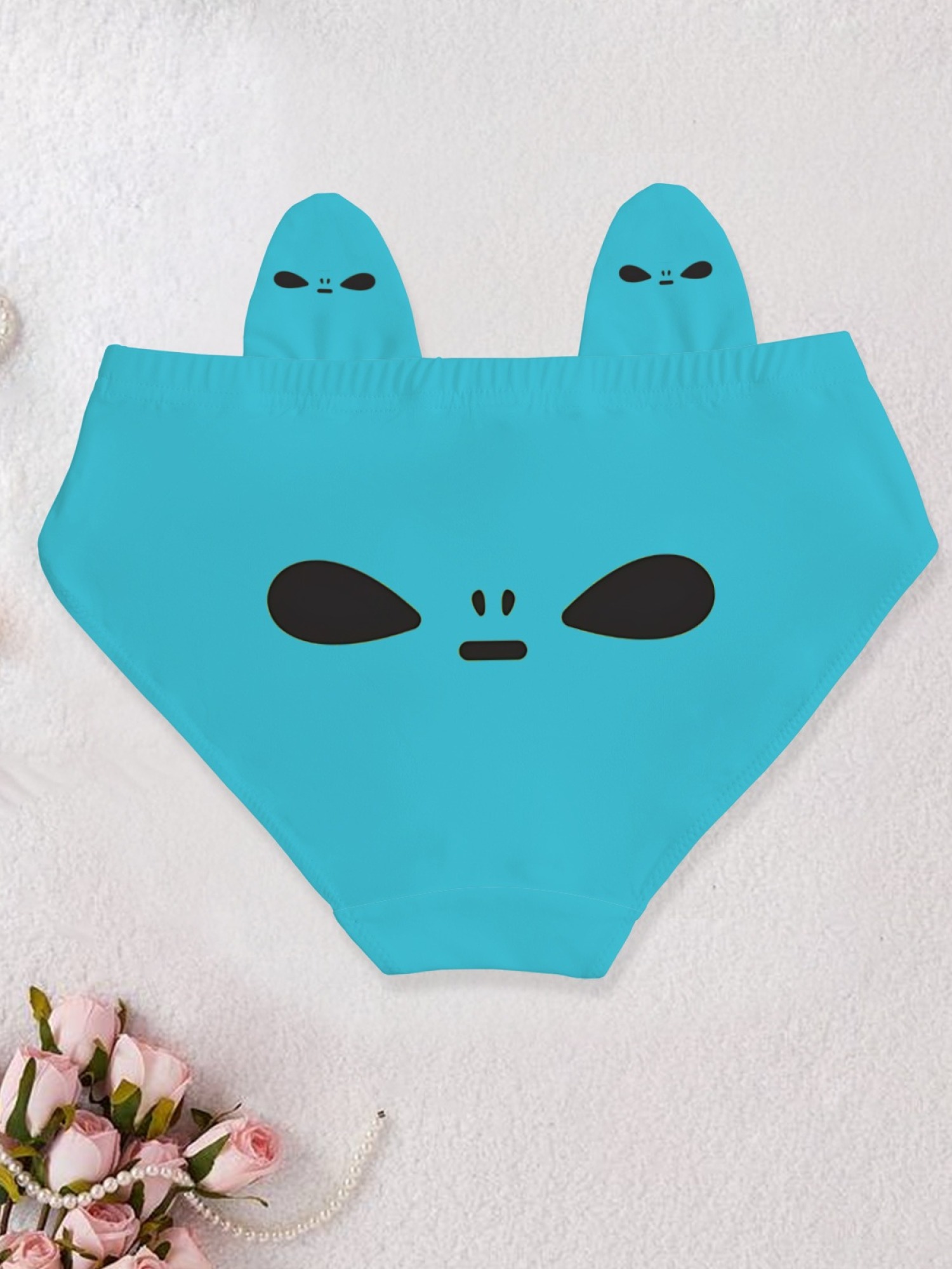 Alien Face Graphic Print Women's Cheeky Panties - Fun Novelty Breathable Briefs