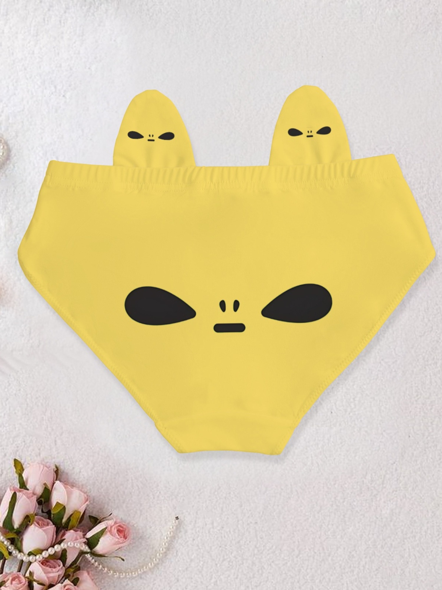 Alien Face Graphic Print Women's Cheeky Panties - Fun Novelty Breathable Briefs
