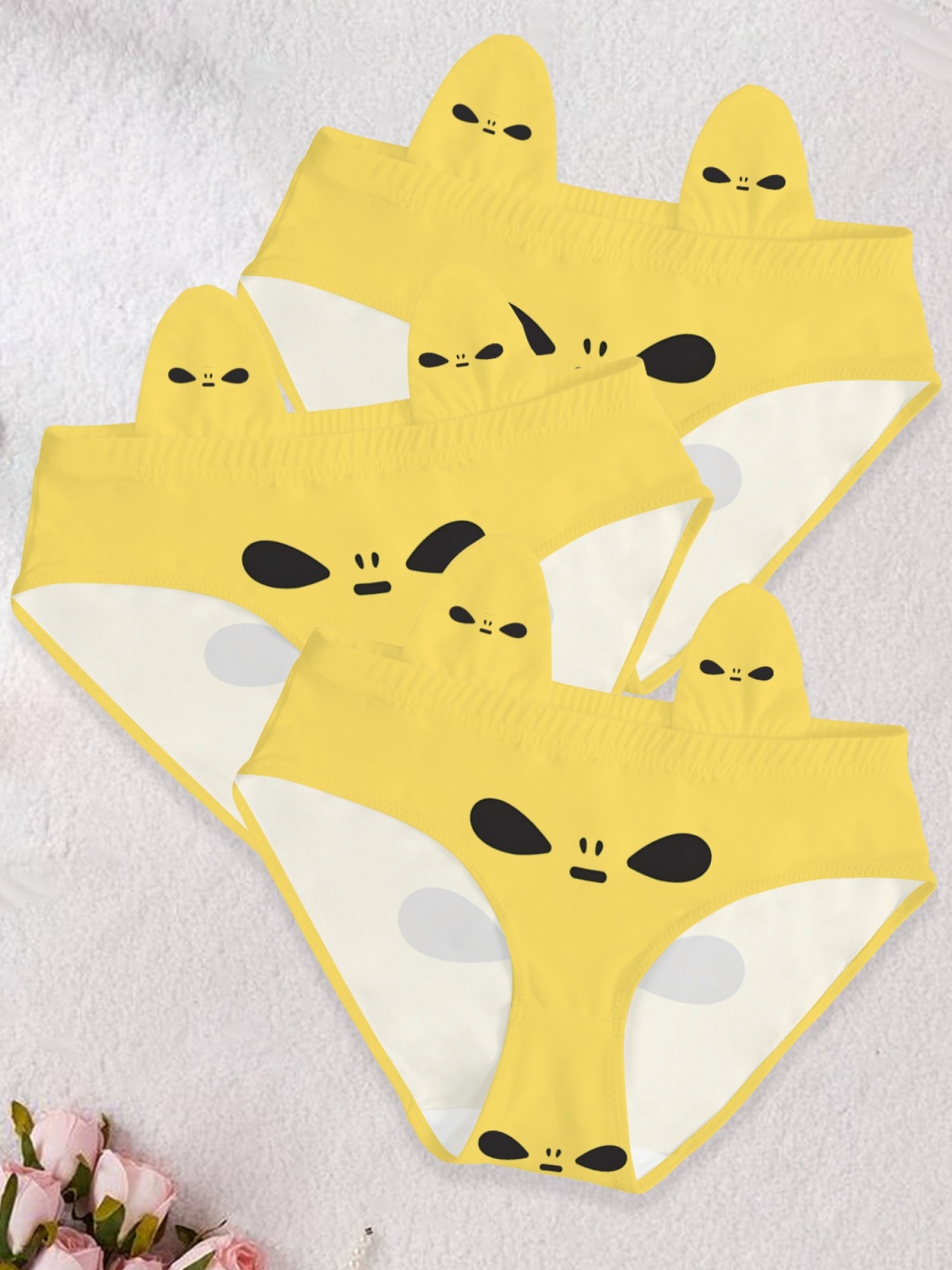 Alien Face Graphic Print Women's Cheeky Panties - Fun Novelty Breathable Briefs