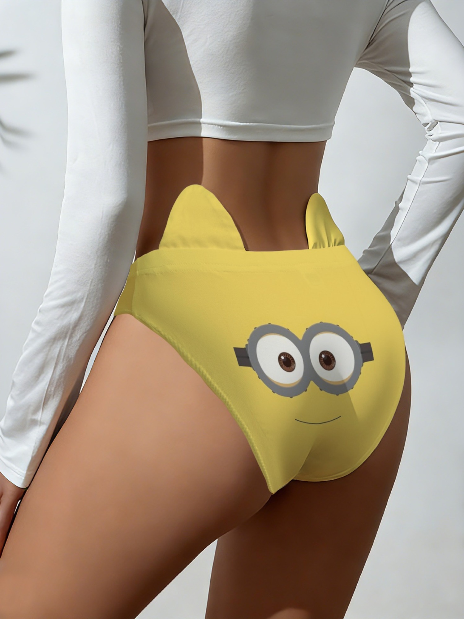 Cute Yellow Minion Print Panties for Women | Fun Character Underwear