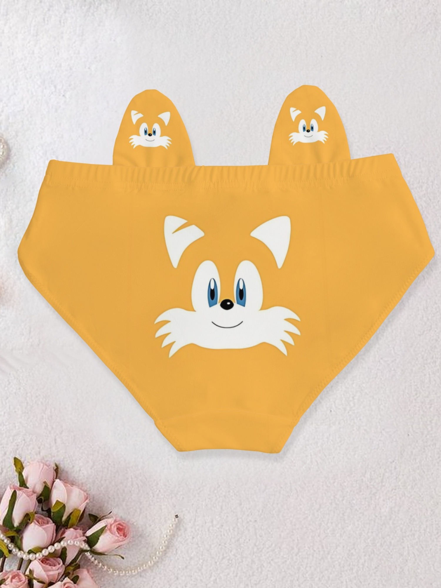 Kawaii Tails Character Printed Women's Panties with 3D Ears | Sonic Inspired