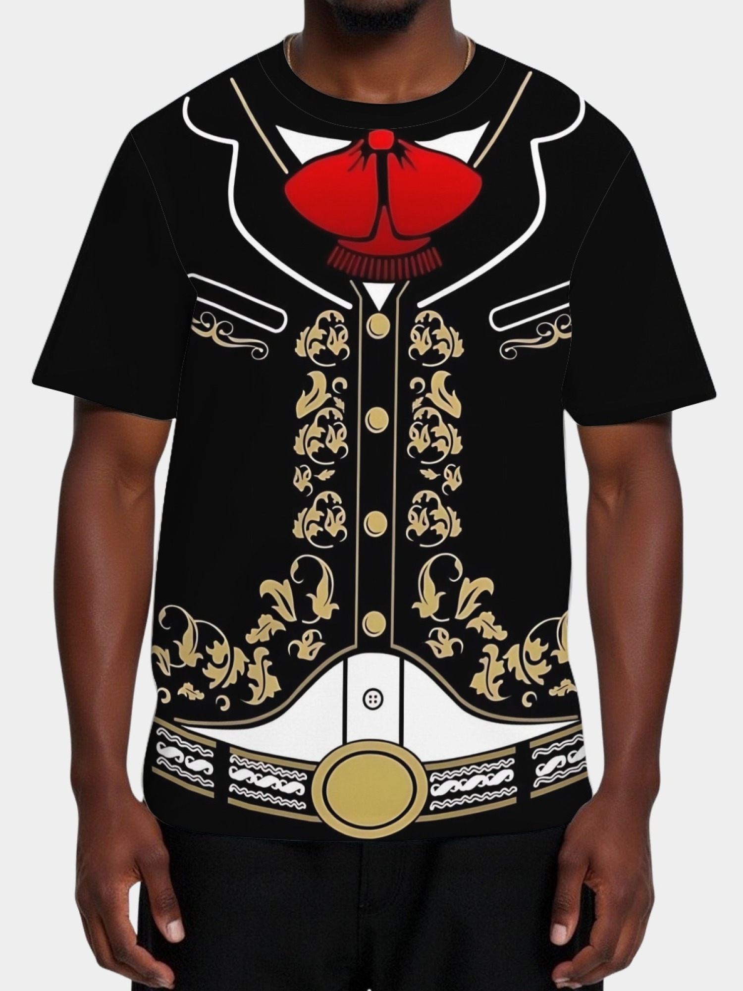 Men's Funny Tuxedo Printed T-Shirt - Novelty Formal Suit Costume Graphic Tee