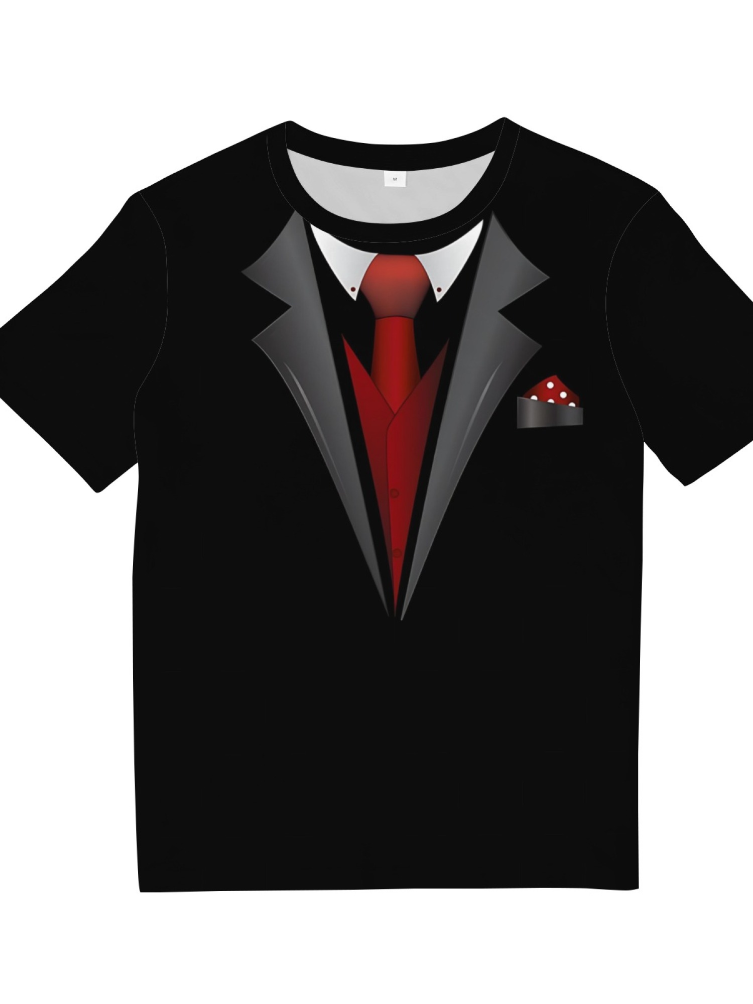 Men's Funny Tuxedo Printed T-Shirt - Novelty Formal Suit Costume Graphic Tee