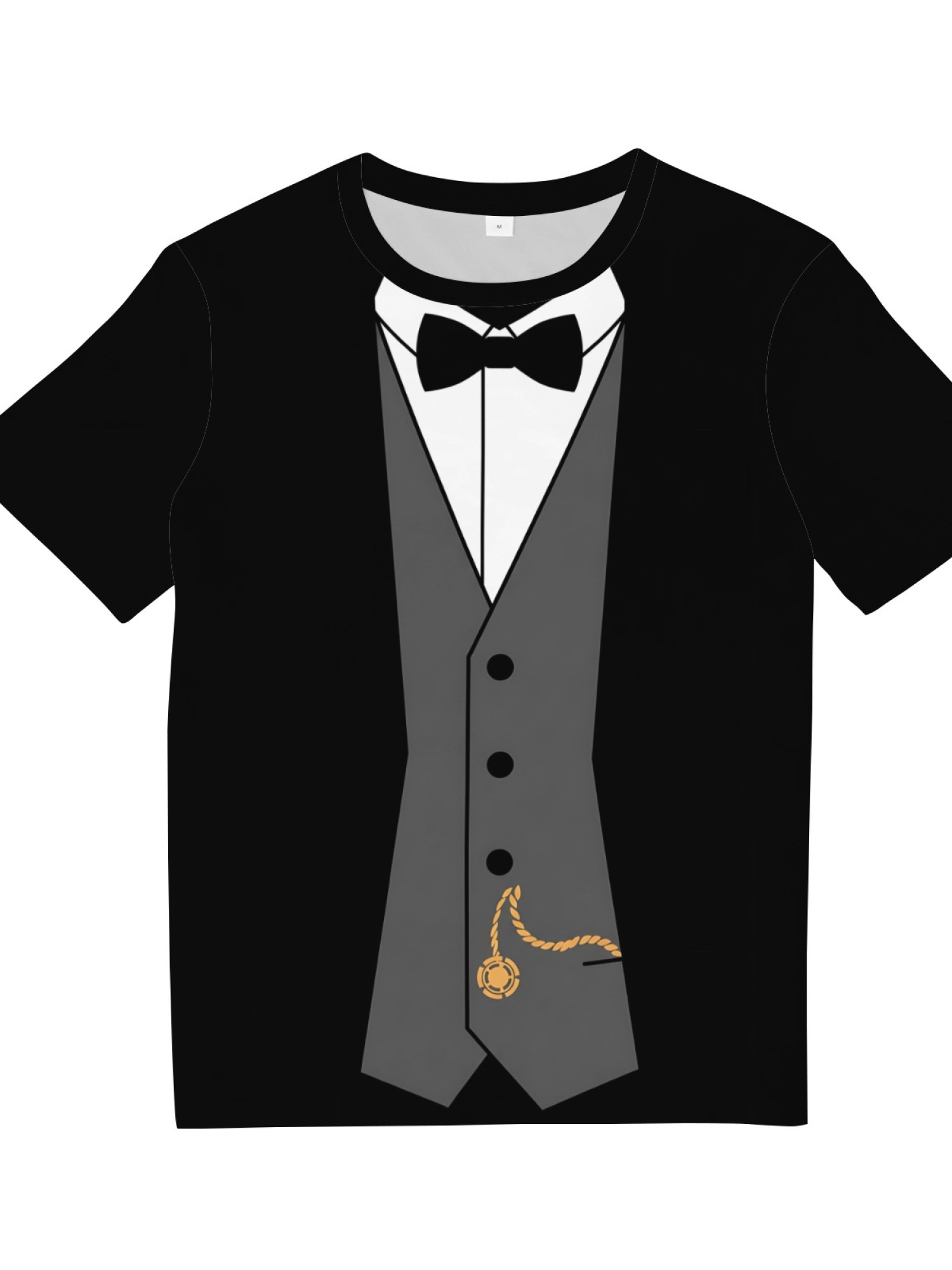 Men's Funny Tuxedo Printed T-Shirt - Novelty Formal Suit Costume Graphic Tee