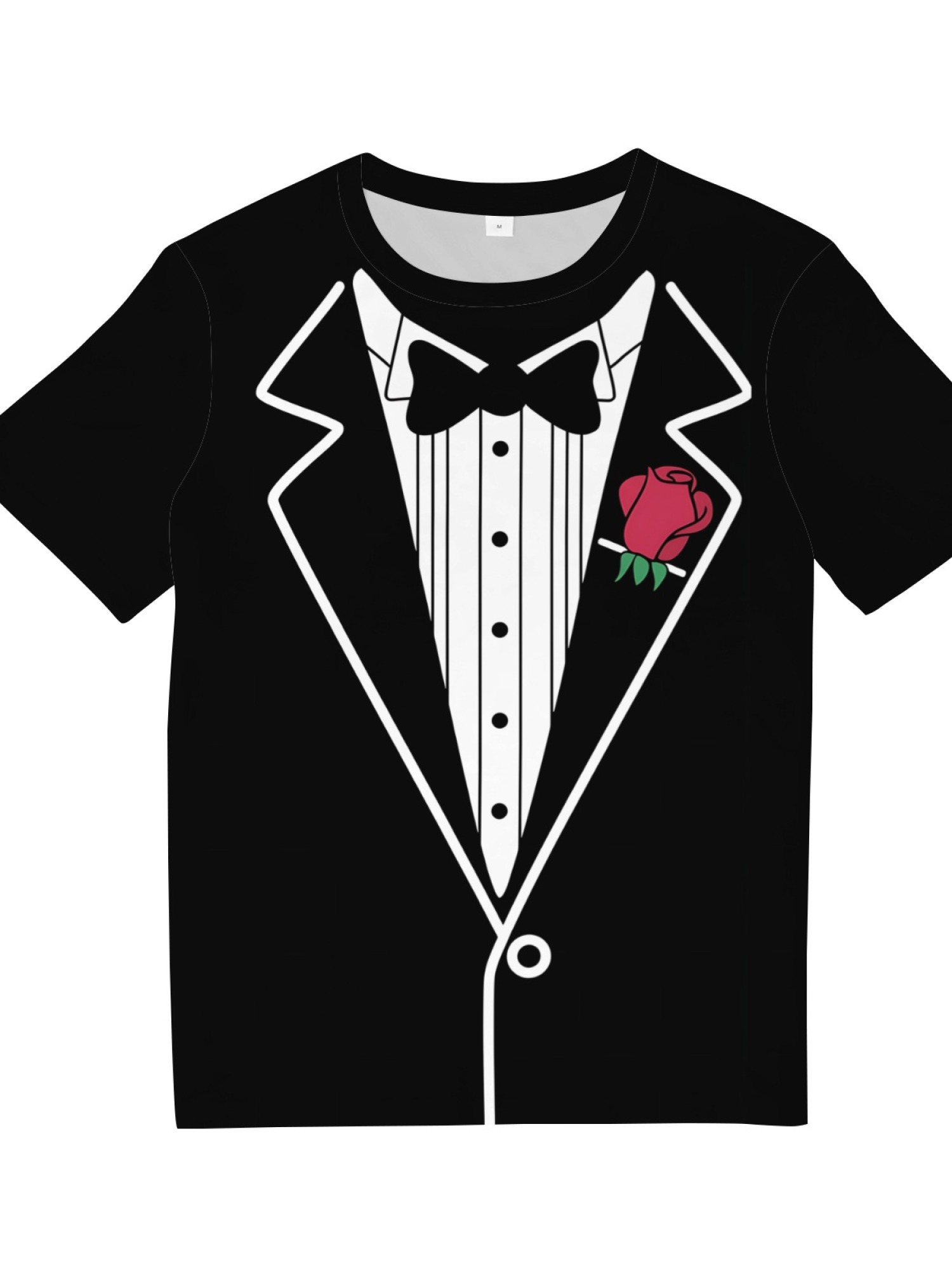Men's Funny Tuxedo Printed T-Shirt - Novelty Formal Suit Costume Graphic Tee