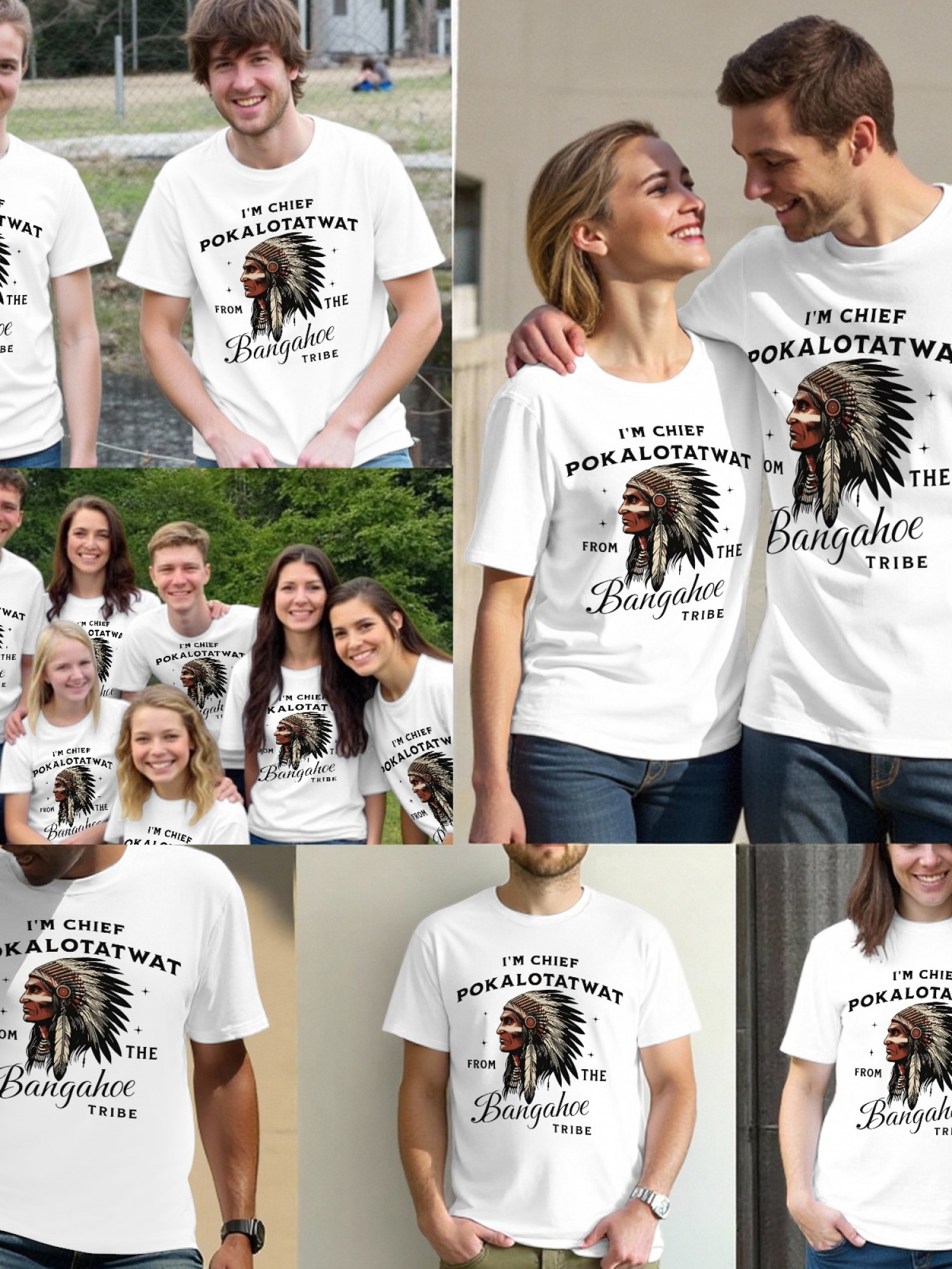 Chief Pokalotatwat Bangahoe Tribe Funny Graphic T-Shirt - Offensive Adult Humor Men's Tee