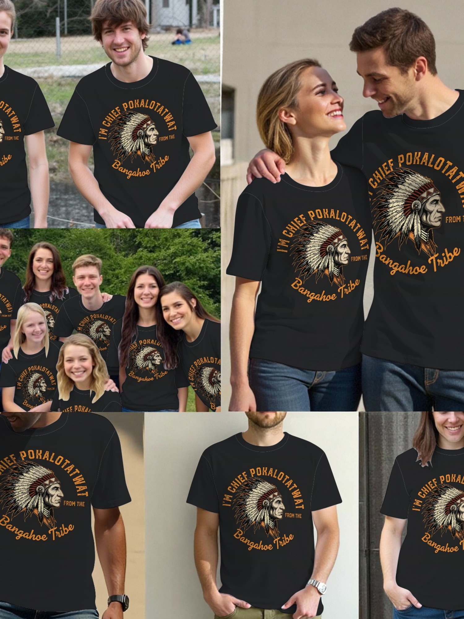 Chief Pokalotatwat Bangahoe Tribe Funny Graphic T-Shirt - Offensive Adult Humor Men's Tee